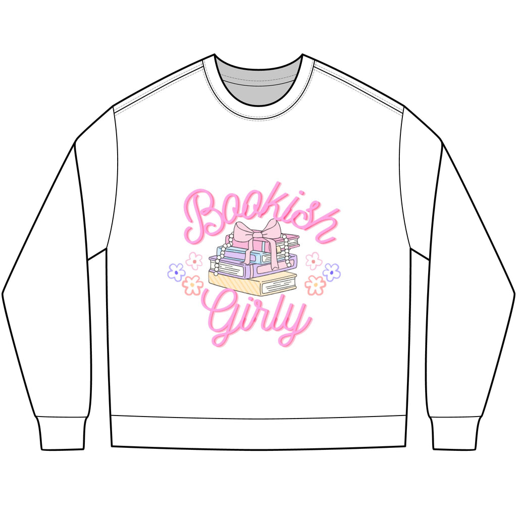 Bookish Girly Long Sleeve Tee — Pastel Books Graphic