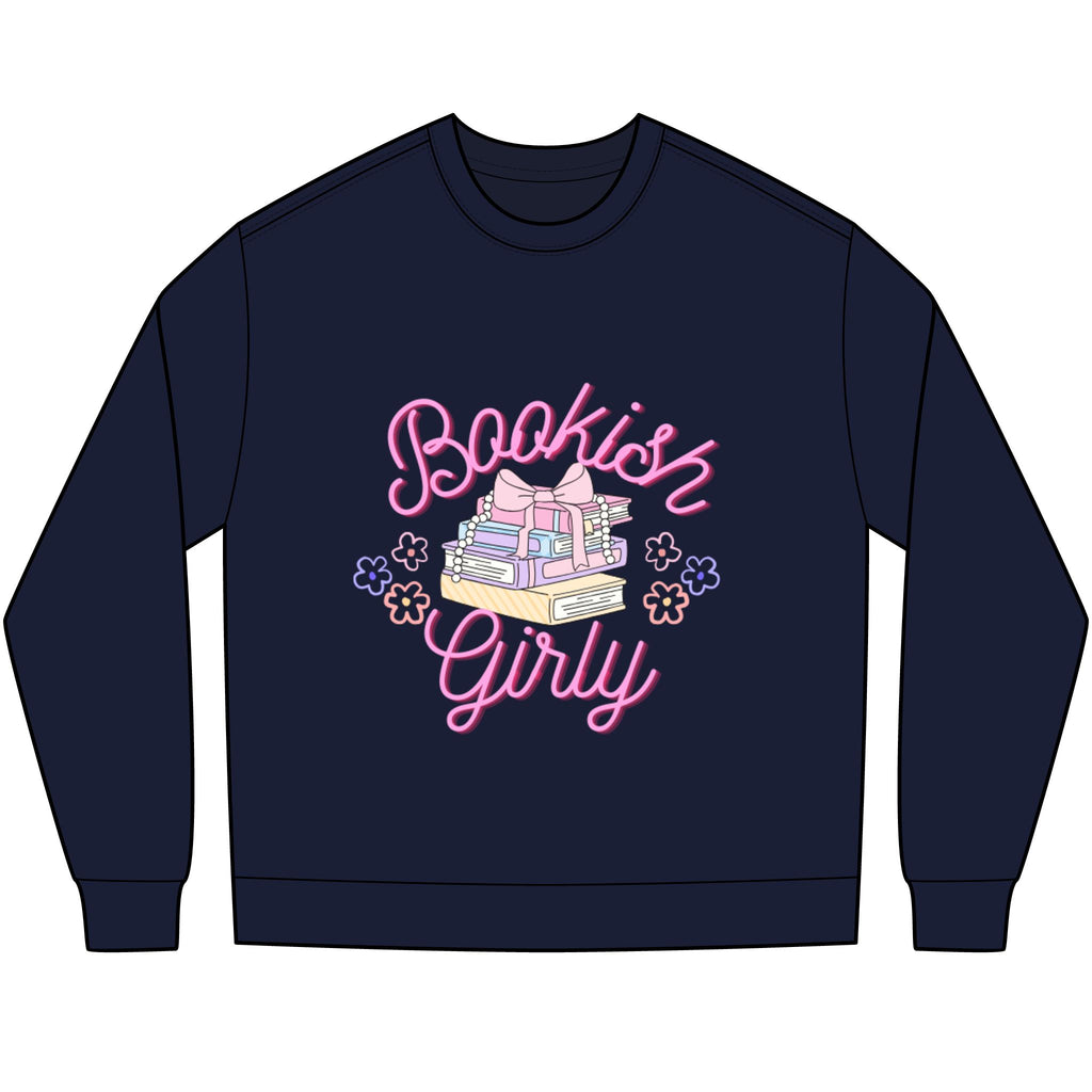 Bookish Girly Long Sleeve Tee — Pastel Books Graphic