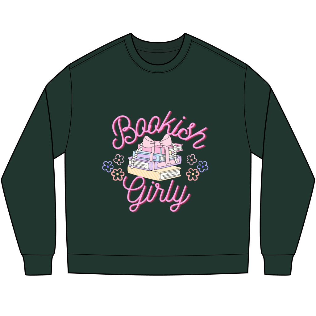 Bookish Girly Long Sleeve Tee — Pastel Books Graphic