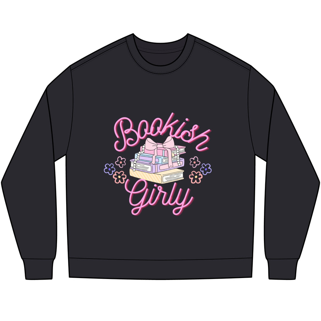 Bookish Girly Long Sleeve Tee — Pastel Books Graphic