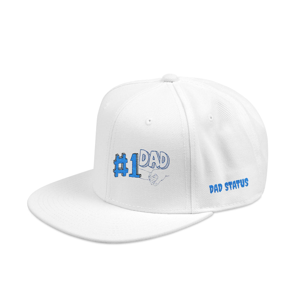 #1 Dad Embroidered Snapback Hat — Blue Accent Father’s Day Cap