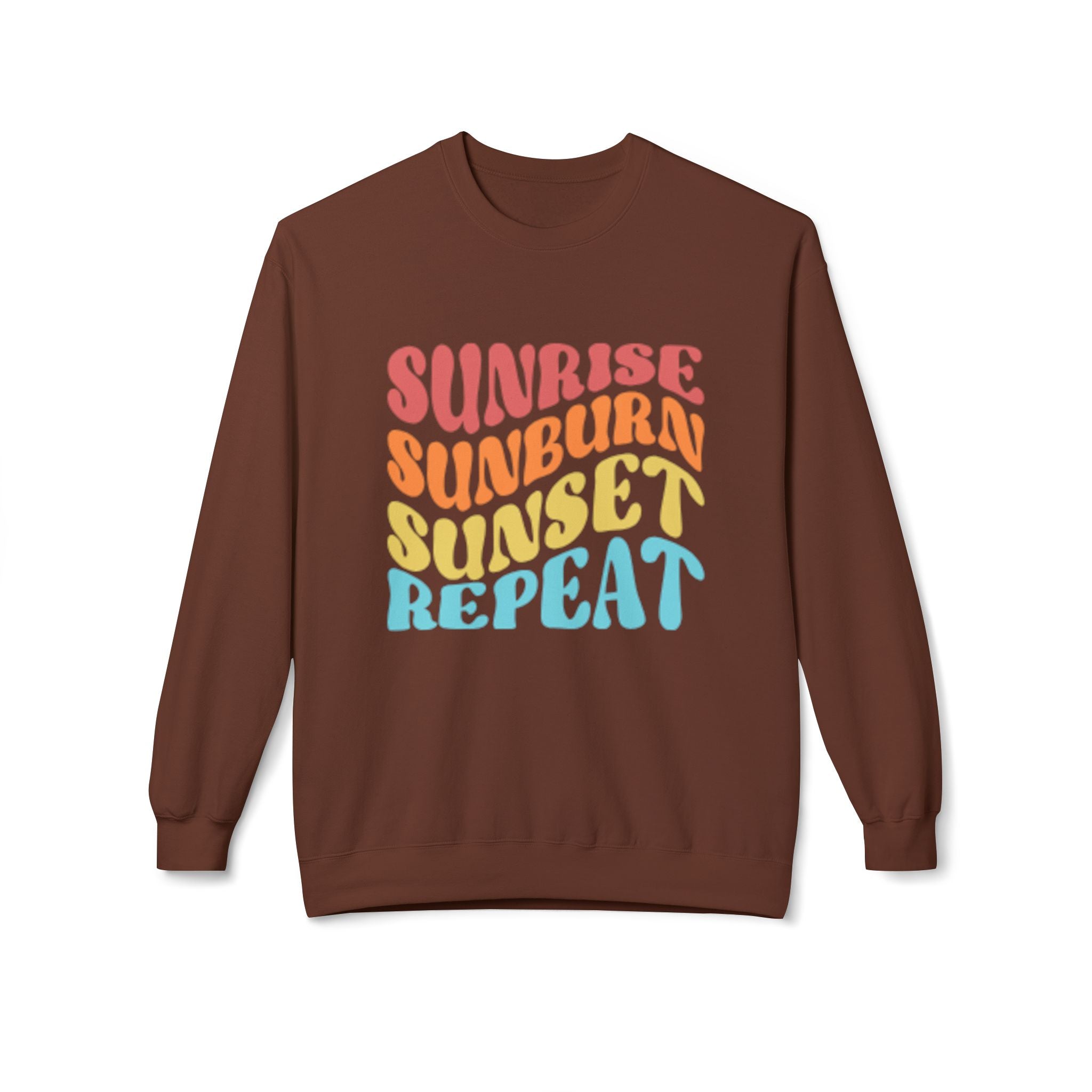 Sunrise Sunburn Sunset Repeat Sweatshirt — Retro Beach Vibes Crewneck