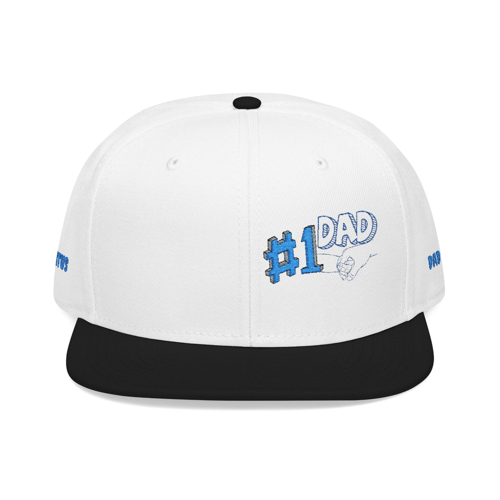 #1 Dad Embroidered Snapback Hat — Blue Accent Father’s Day Cap