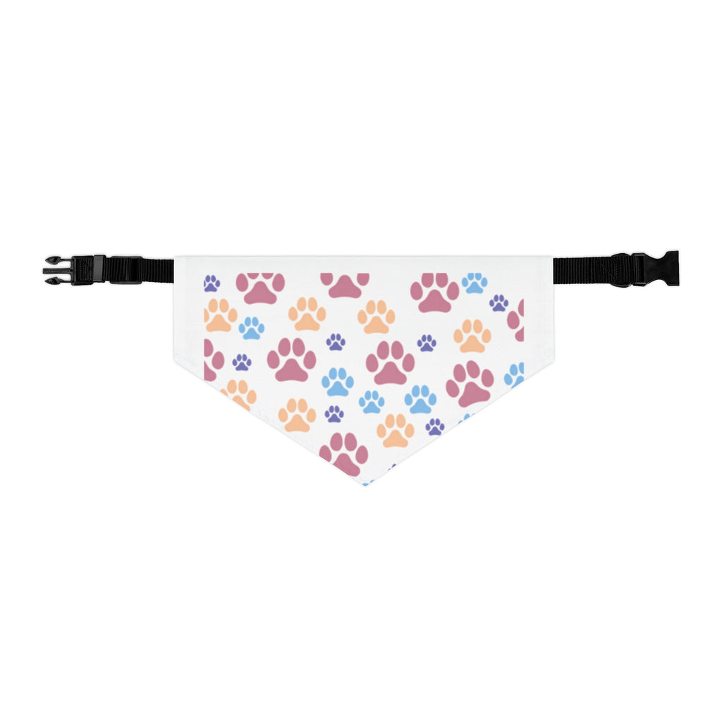 Paw Print Pet Bandana Collar – Colorful Paw Pattern Dog & Cat Accessory