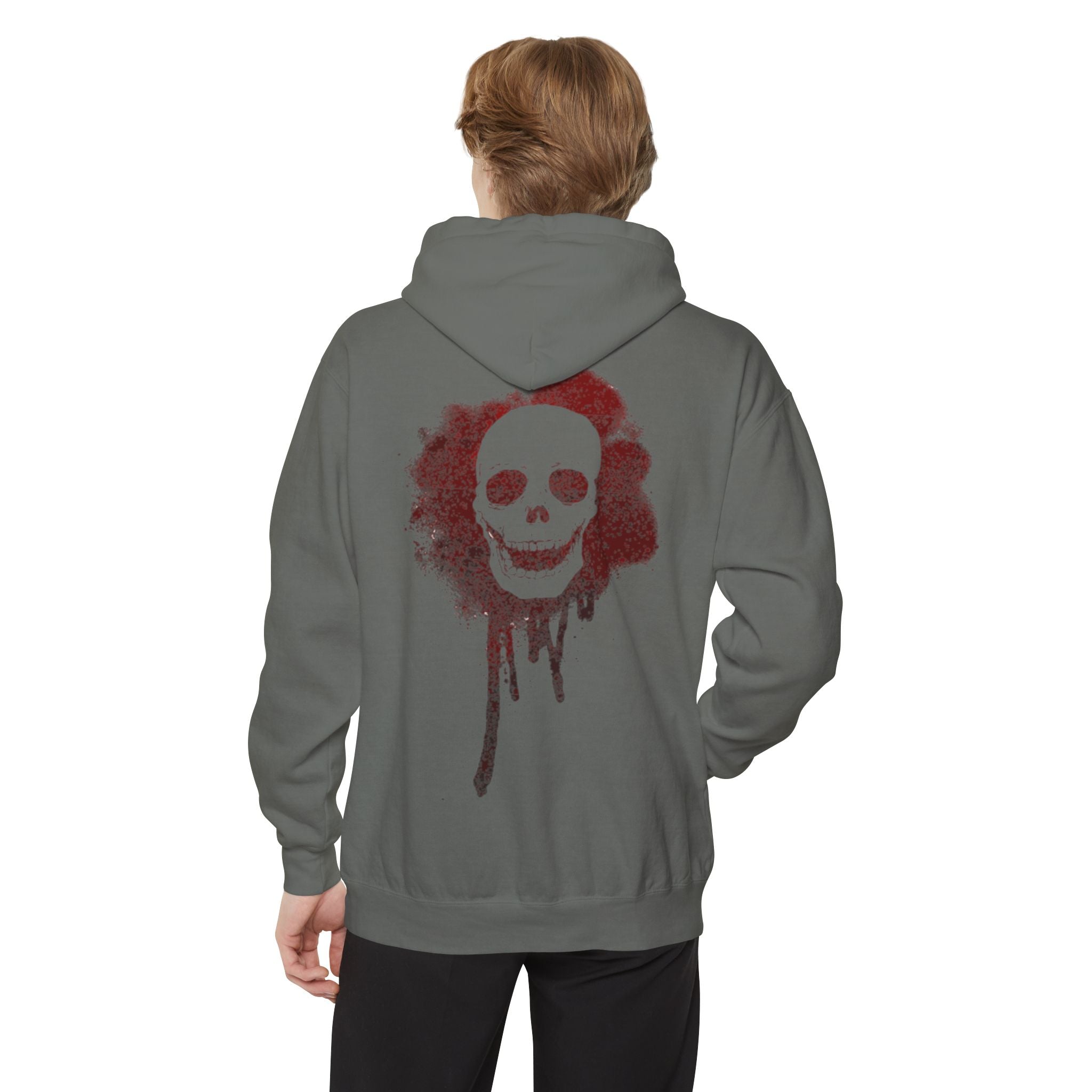 Skull Drip Hoodie — Graphic Garment-Dyed Pullover