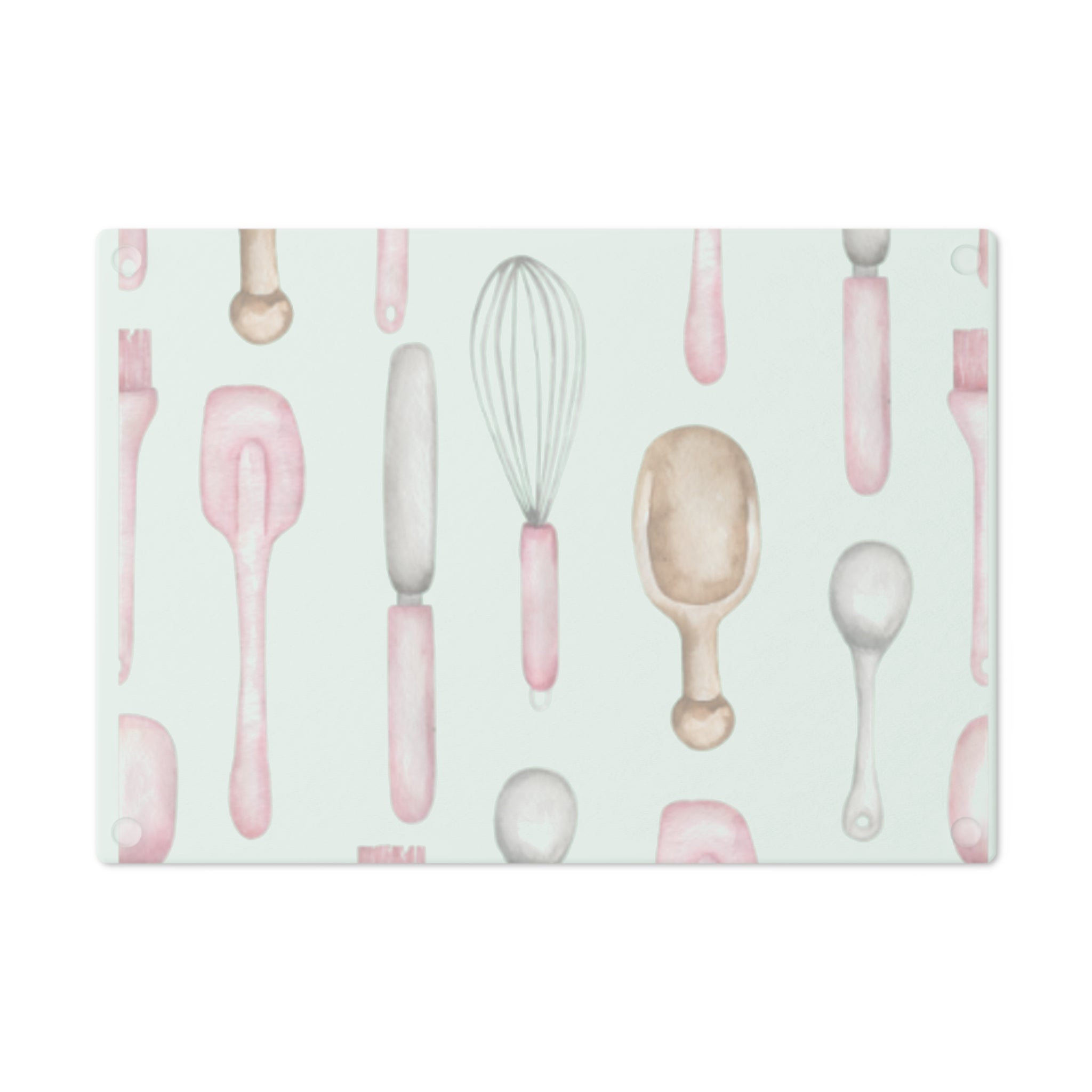 Kitchen Utensil Cutting Board — Pastel Baking Tools Pattern