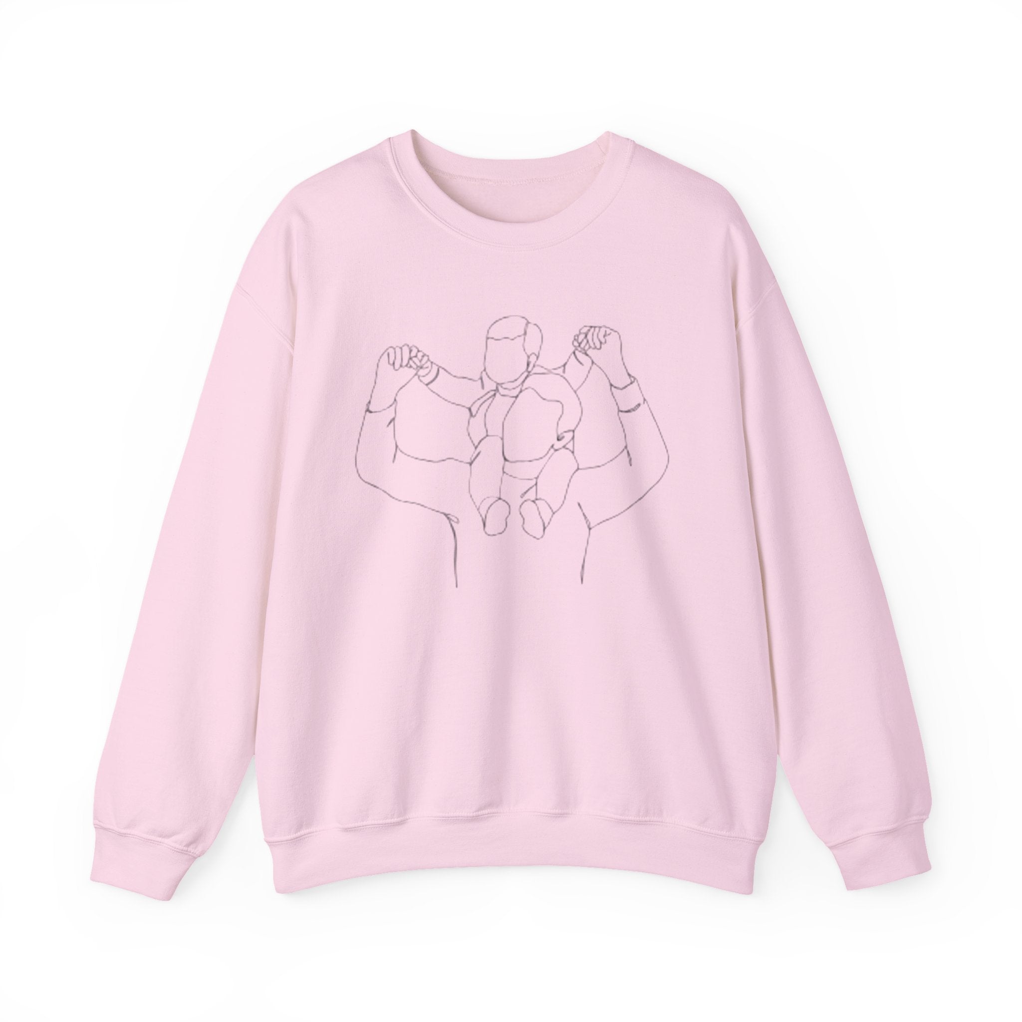 Minimal Line Art Crewneck Sweatshirt — Couple Holding Hands Sketch