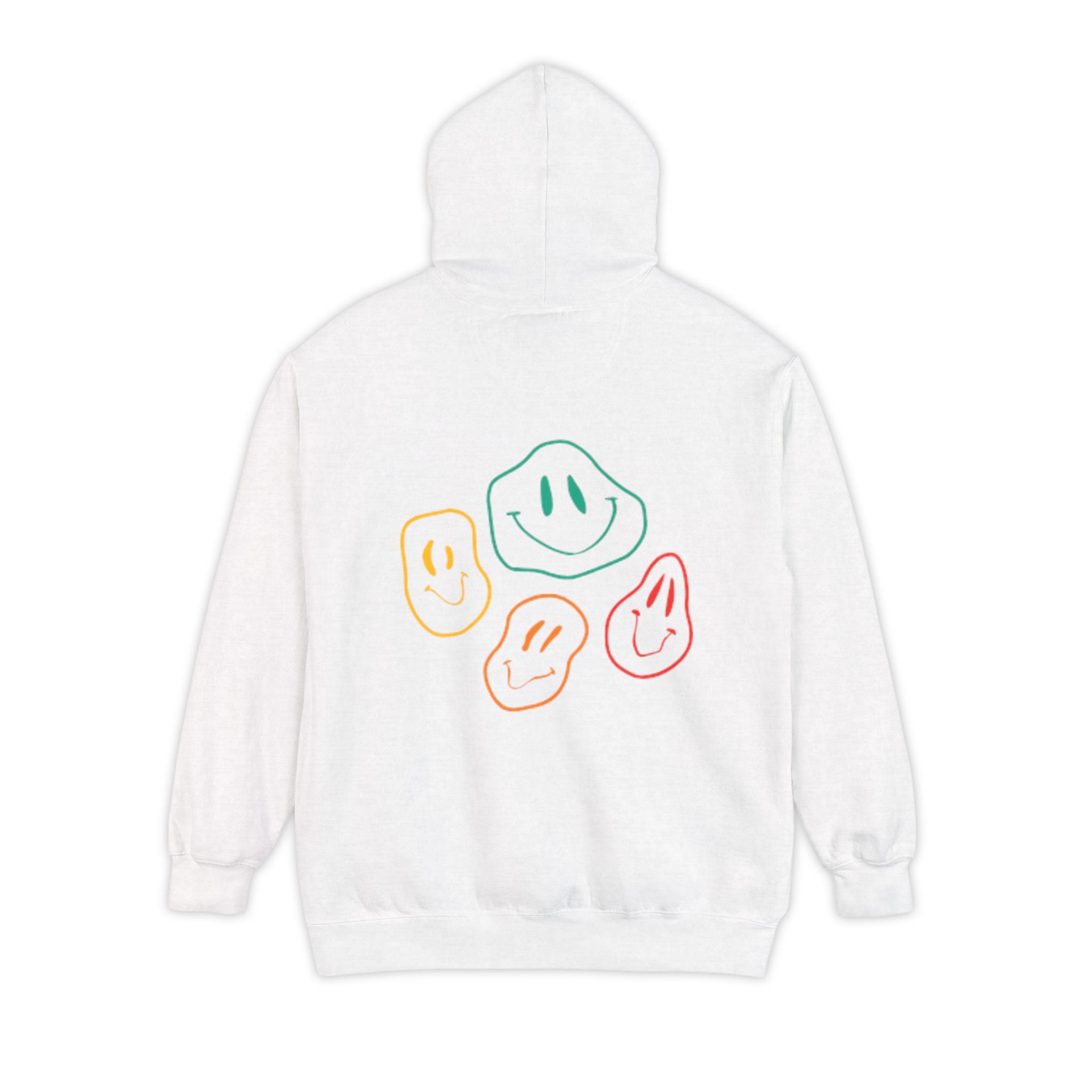 Choose Happy Hoodie — Retro Colorful Smiley Graphic Sweatshirt