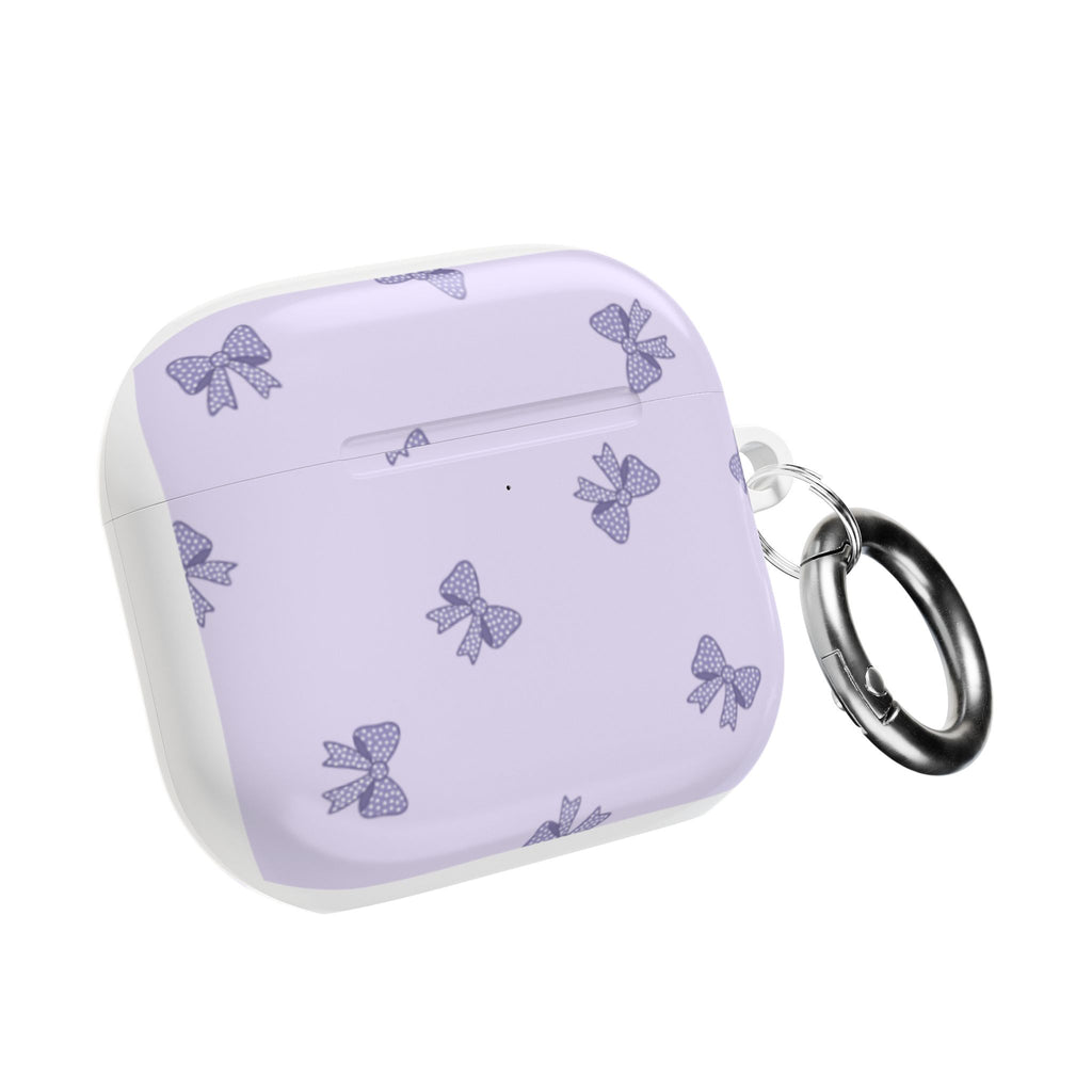 Bow Pattern AirPod Case — Pastel Purple Protective Cover