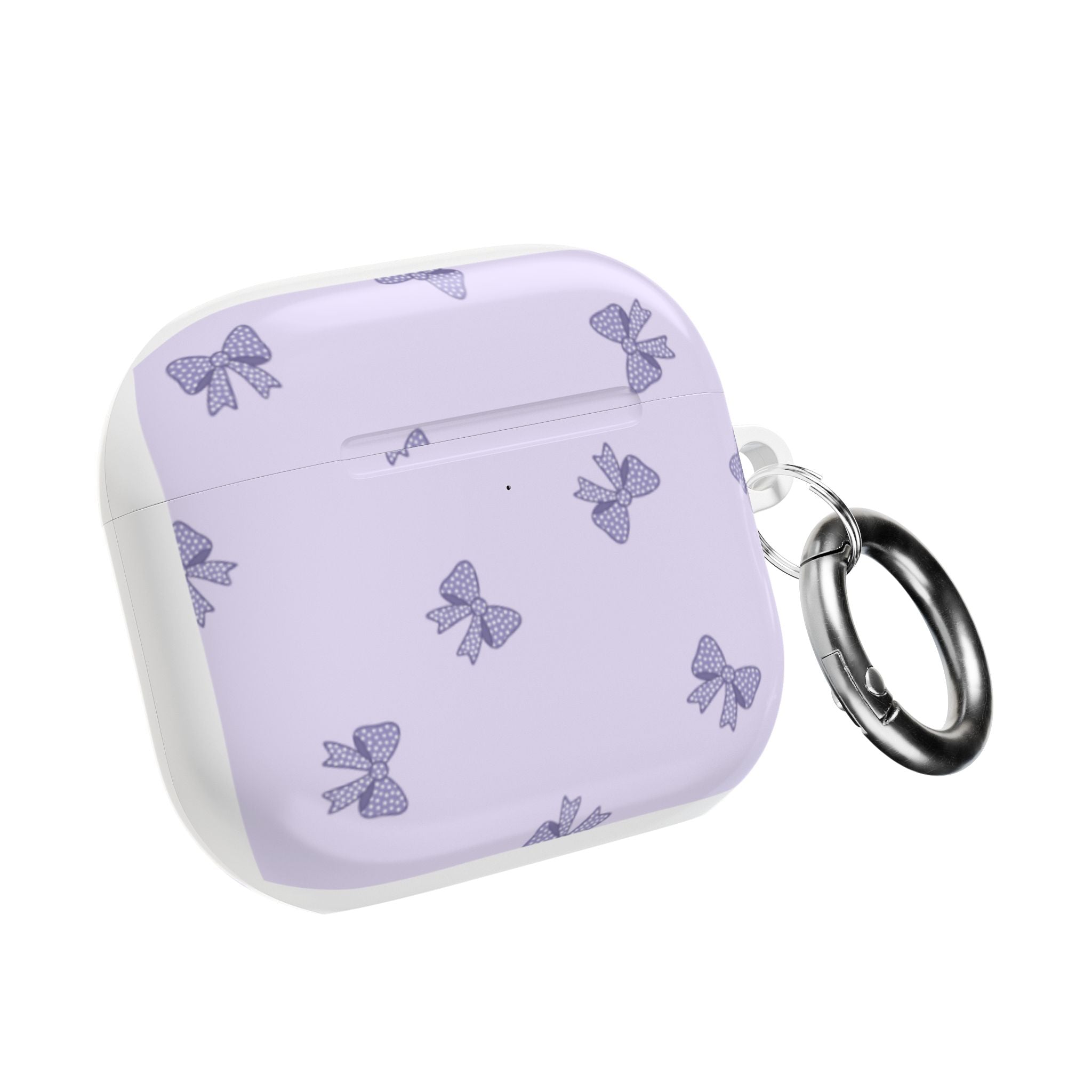Bow Pattern AirPod Case — Pastel Purple Protective Cover