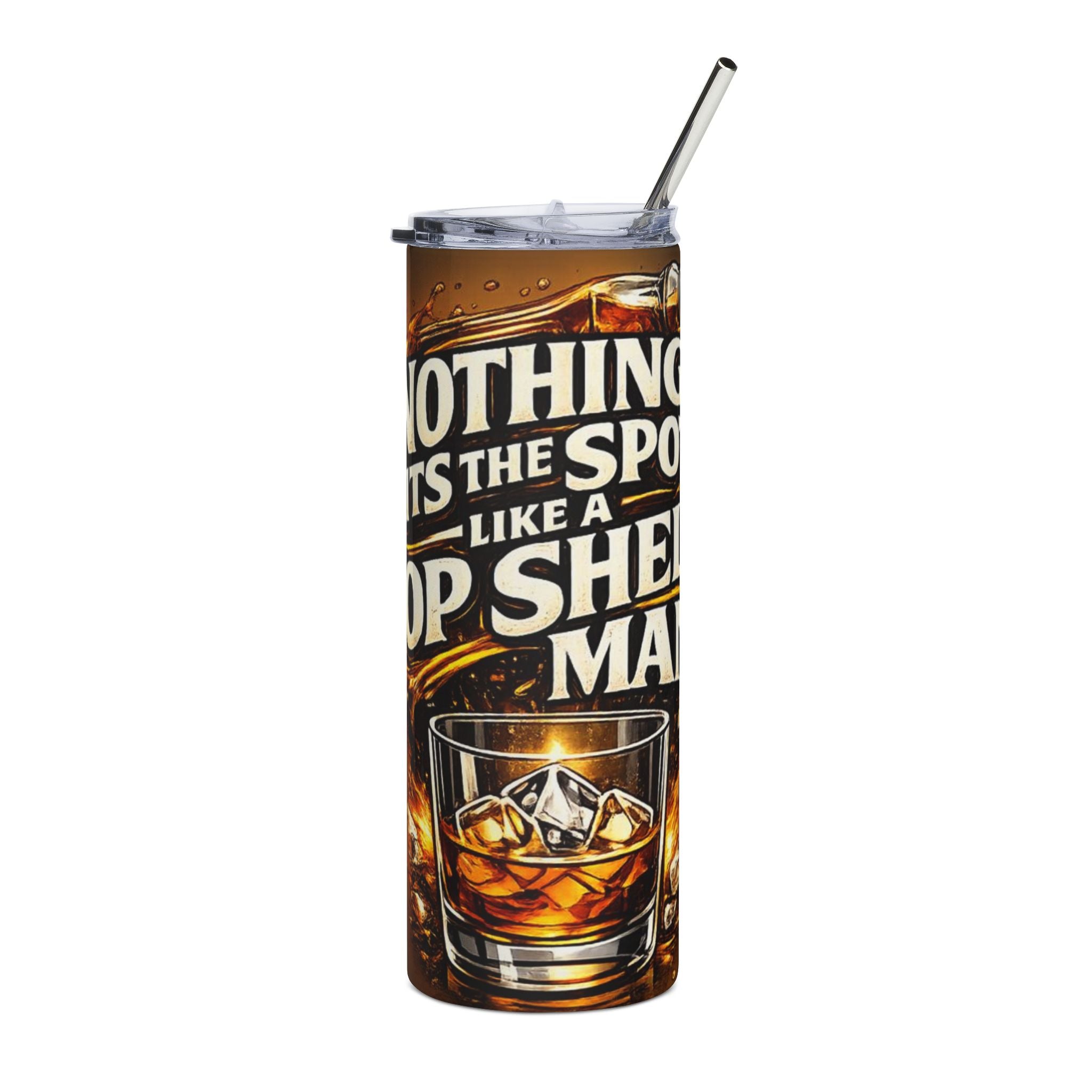 Whiskey Lovers 20oz Stainless Steel Tumbler – "Nothing Hits the Spot Like a Top Shelf" Insulated Travel Cup