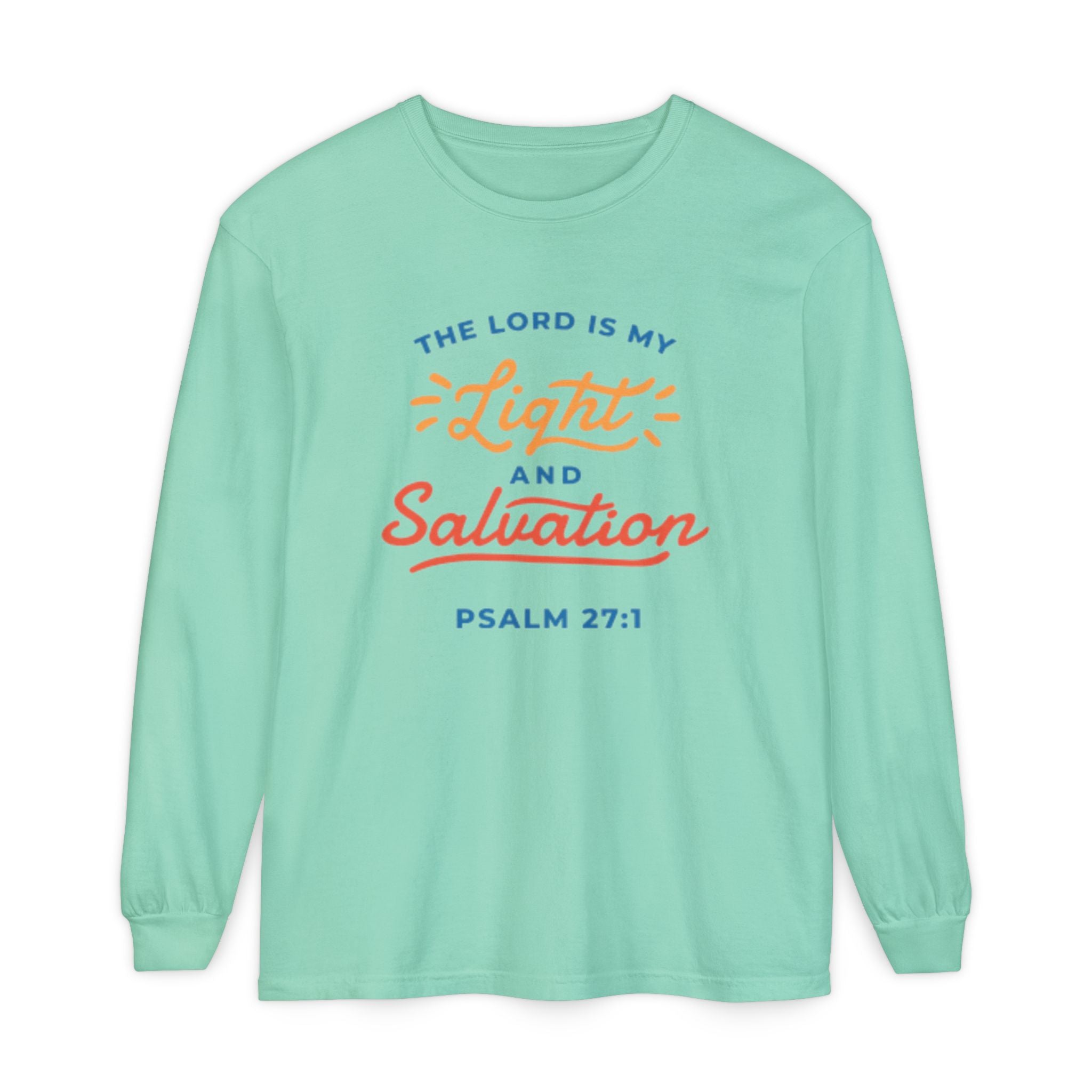 Psalm 27:1 'The Lord Is My Light and Salvation' Long Sleeve Tee