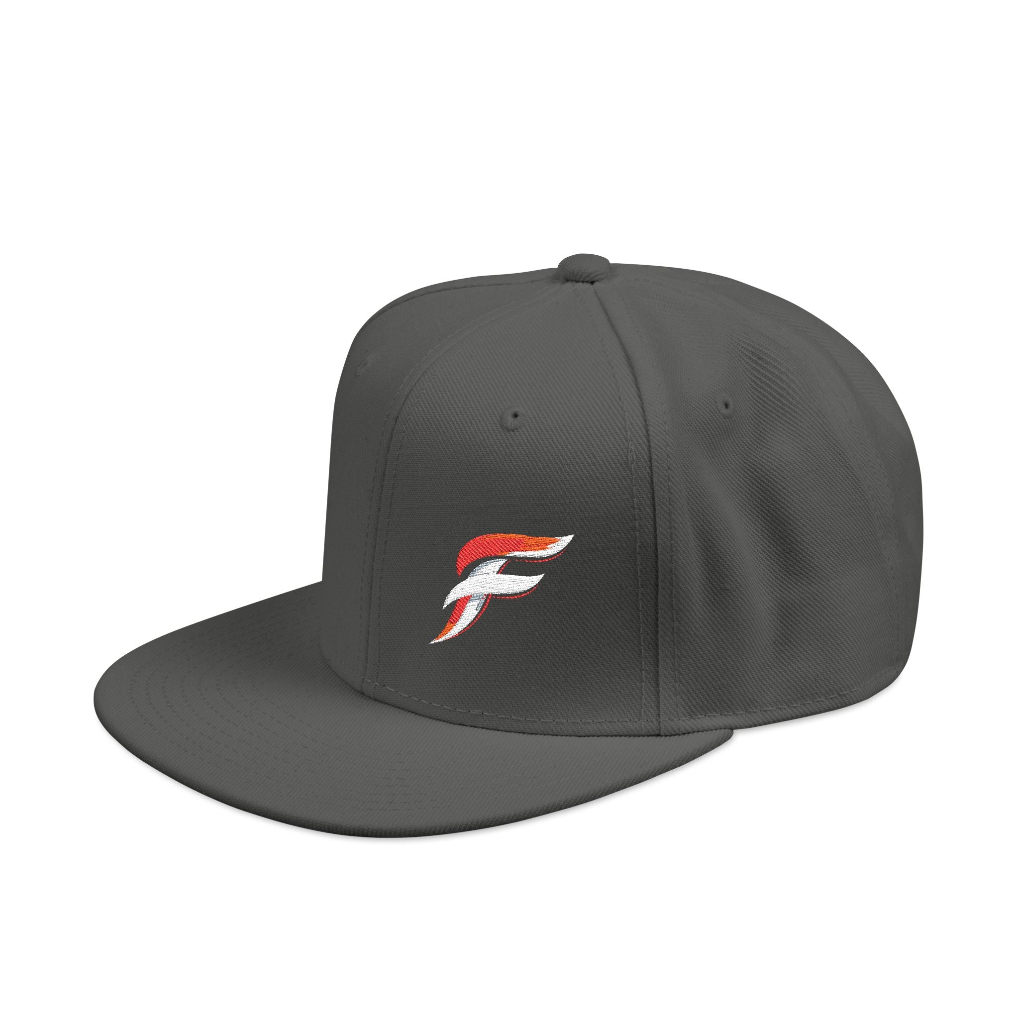Embroidered 'F' Snapback Hat Lightweight Flat-Brim Cap