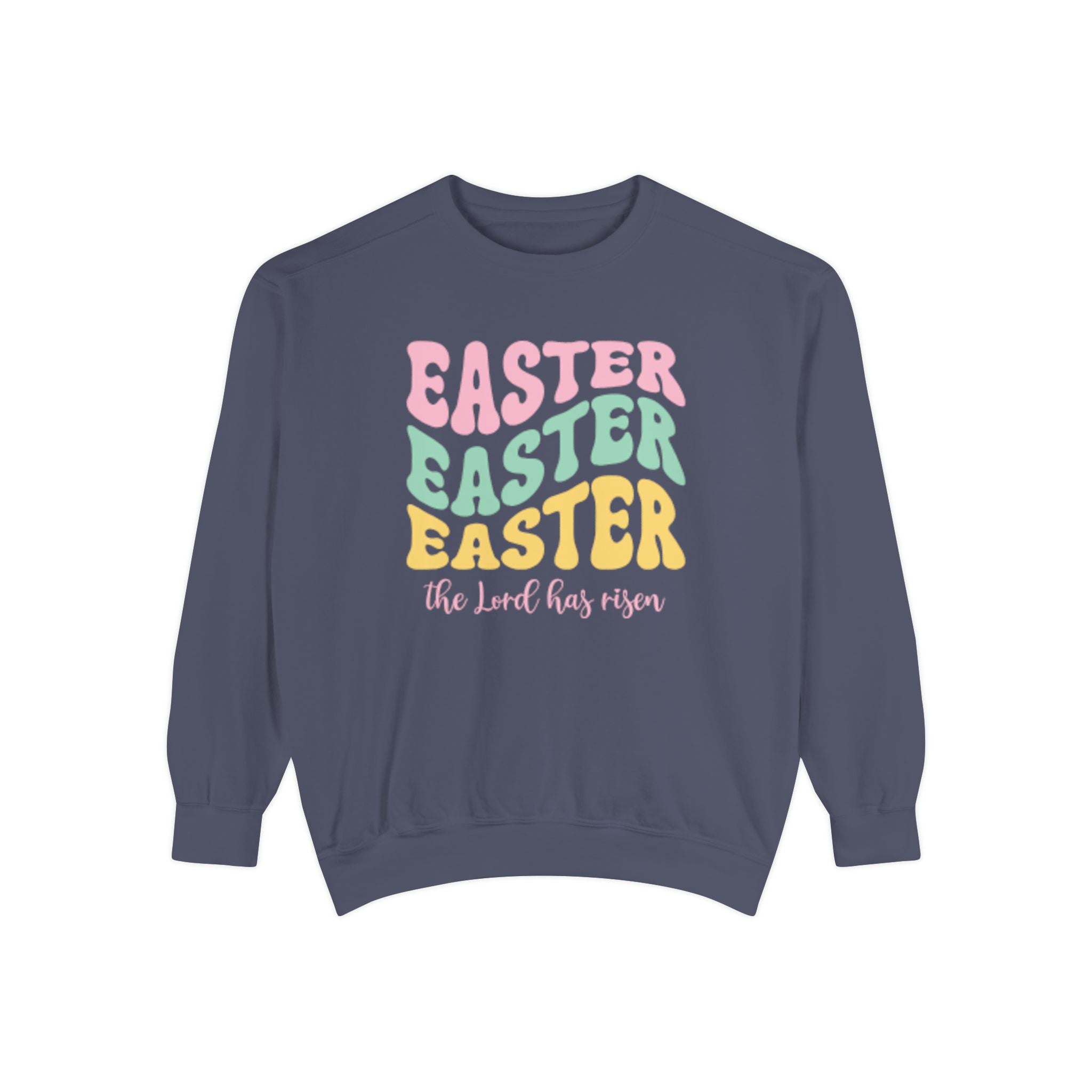 Easter Retro Graphic Sweatshirt — "Easter Easter Easter" Pastel Holiday Pullover