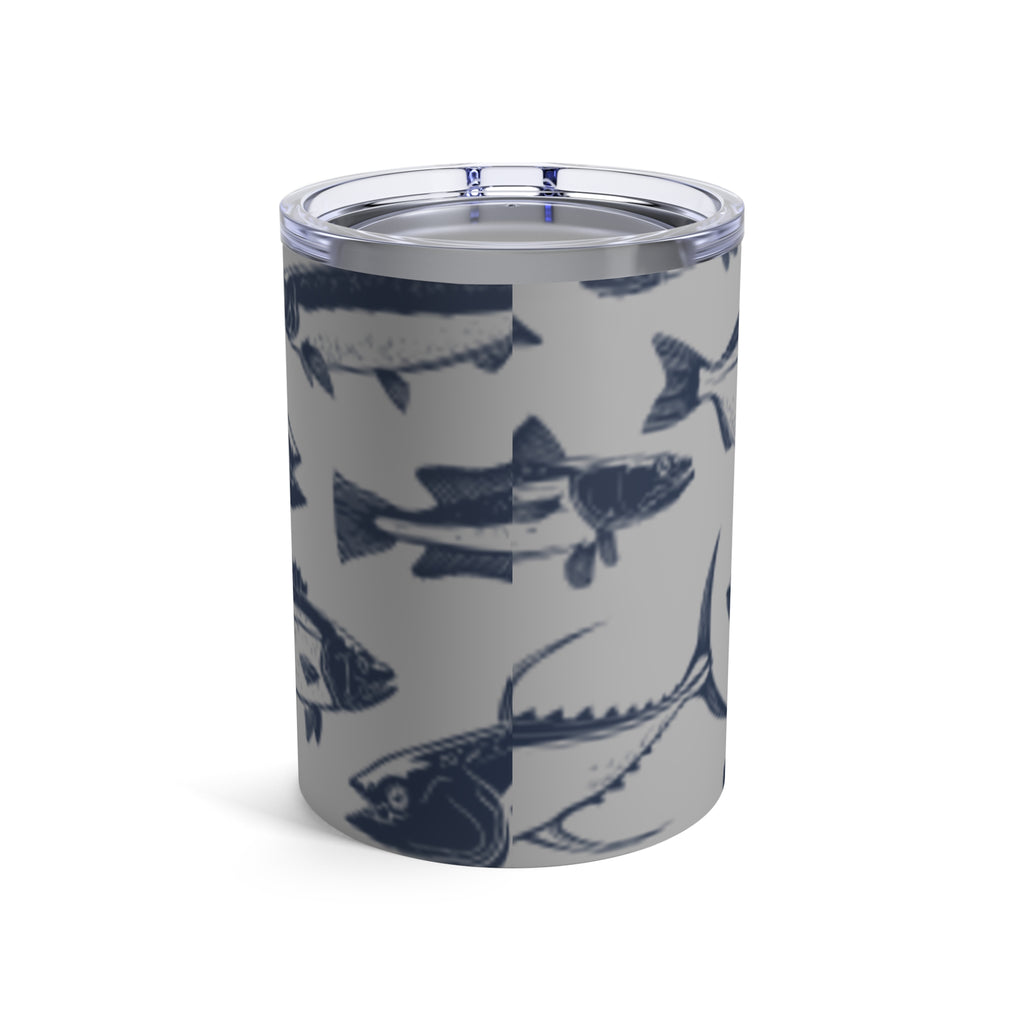 10oz Fish Pattern Tumbler — Insulated Nautical Drink Holder