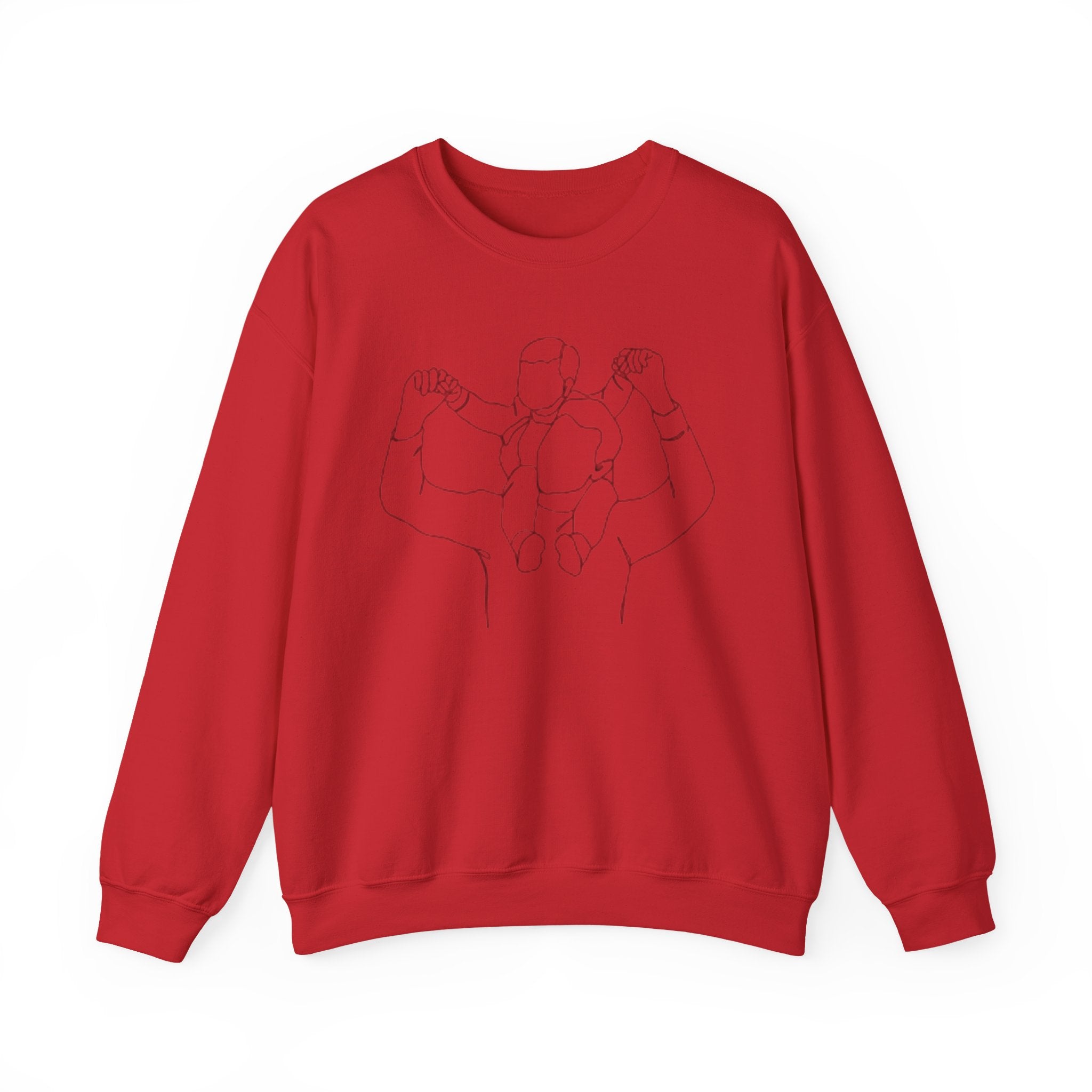 Minimal Line Art Crewneck Sweatshirt — Couple Holding Hands Sketch