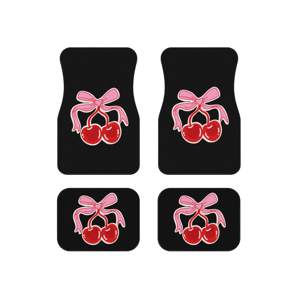 Cherry Bow Car Floor Mats — Cute Retro Car Mats (Set of 4)