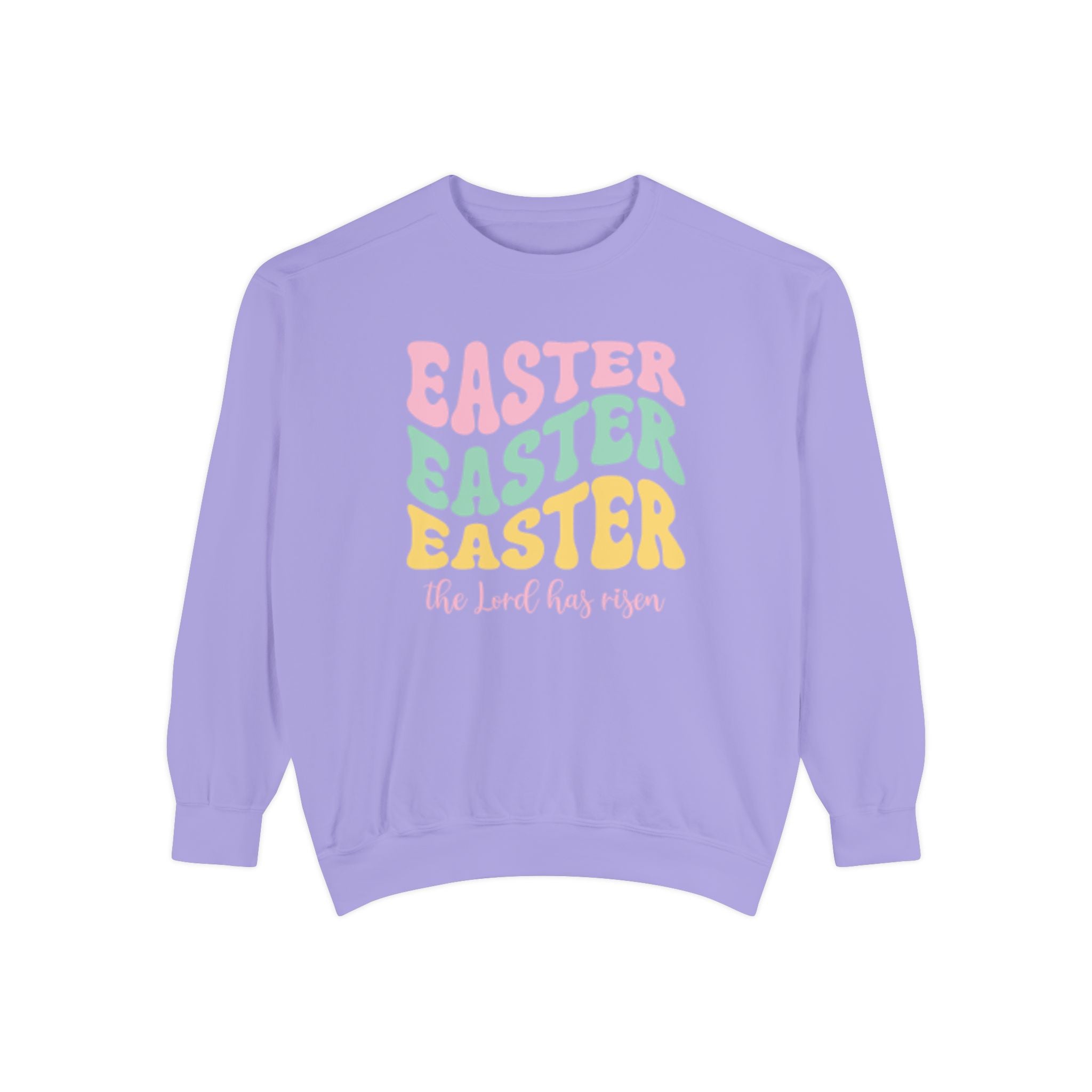 Easter Retro Graphic Sweatshirt — "Easter Easter Easter" Pastel Holiday Pullover