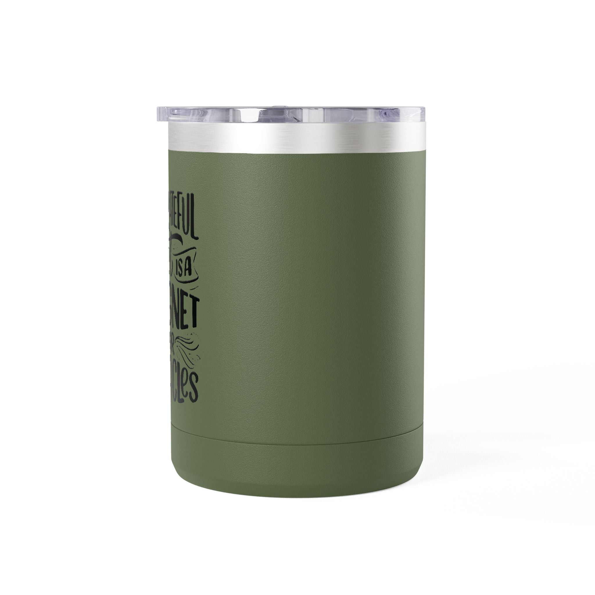 15oz Insulated Coffee Tumbler Mug — White Travel Cup with Handle