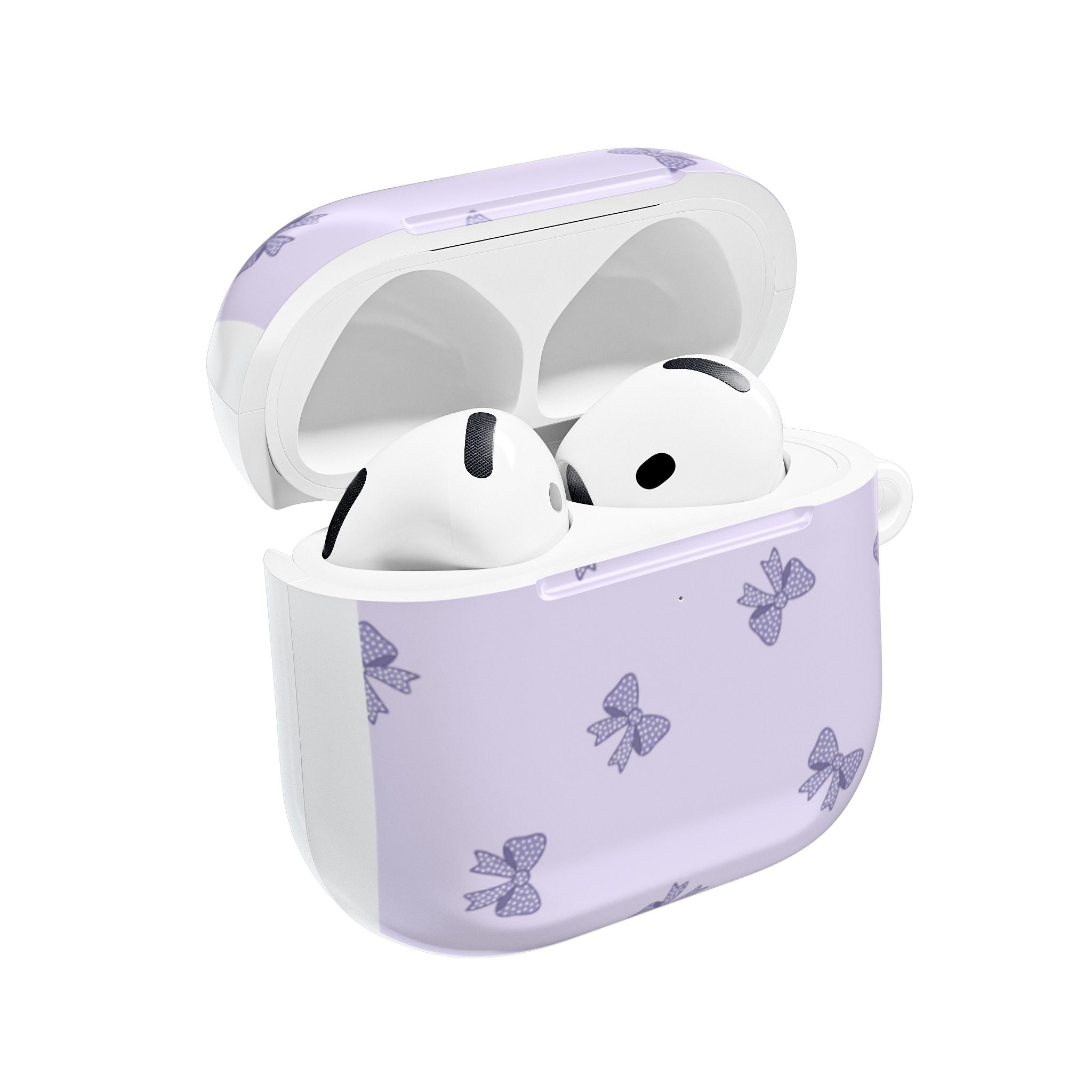 Bow Pattern AirPod Case — Pastel Purple Protective Cover