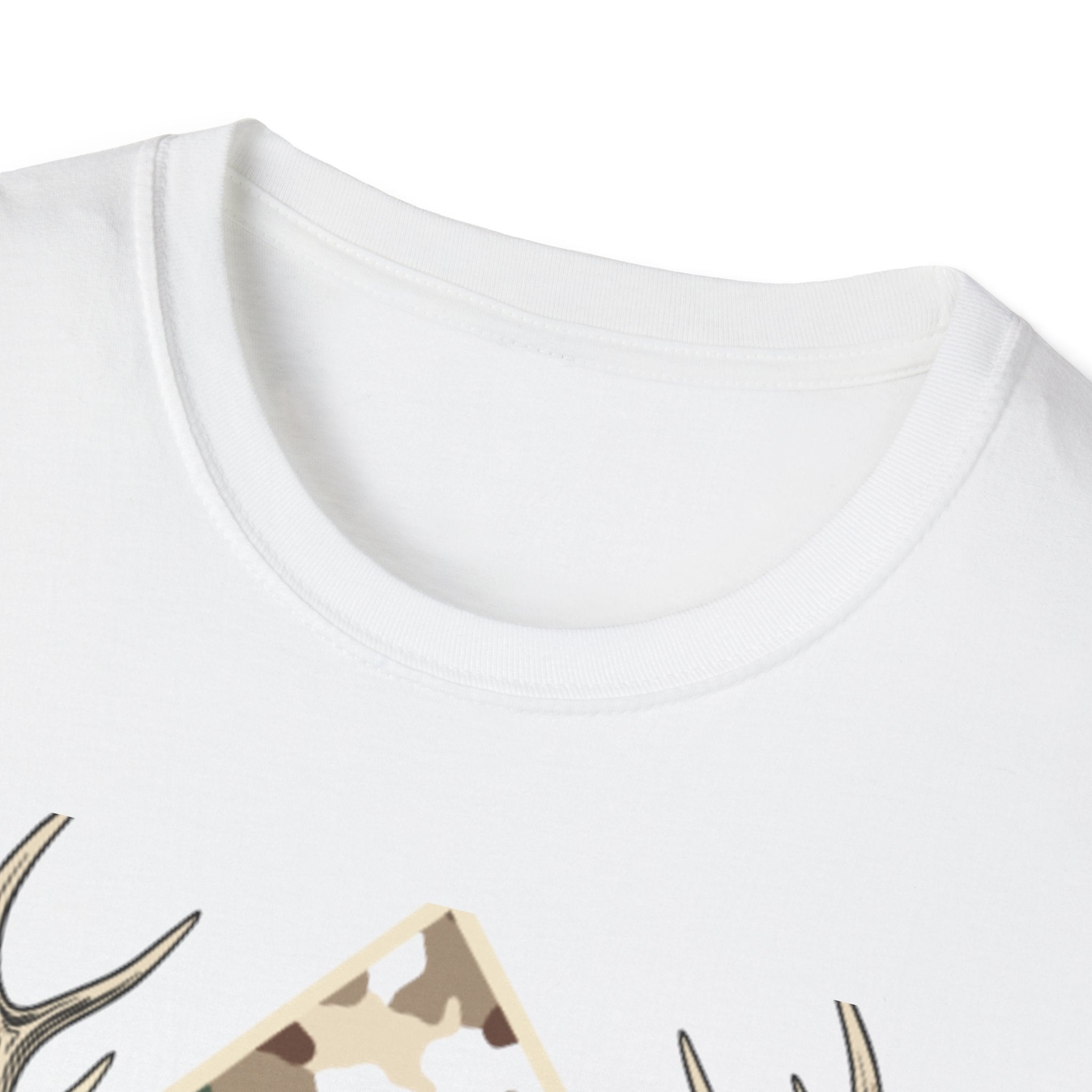 Deer Head Camo T-Shirt — Rustic Hunting Graphic Tee
