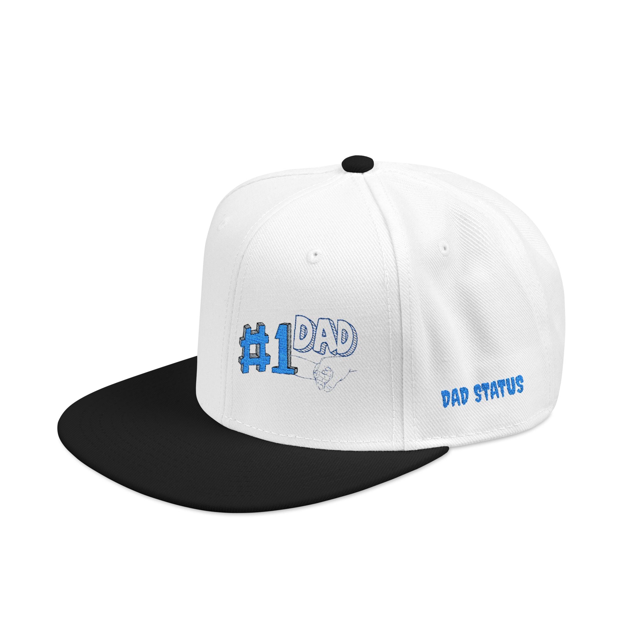 #1 Dad Embroidered Snapback Hat — Blue Accent Father’s Day Cap