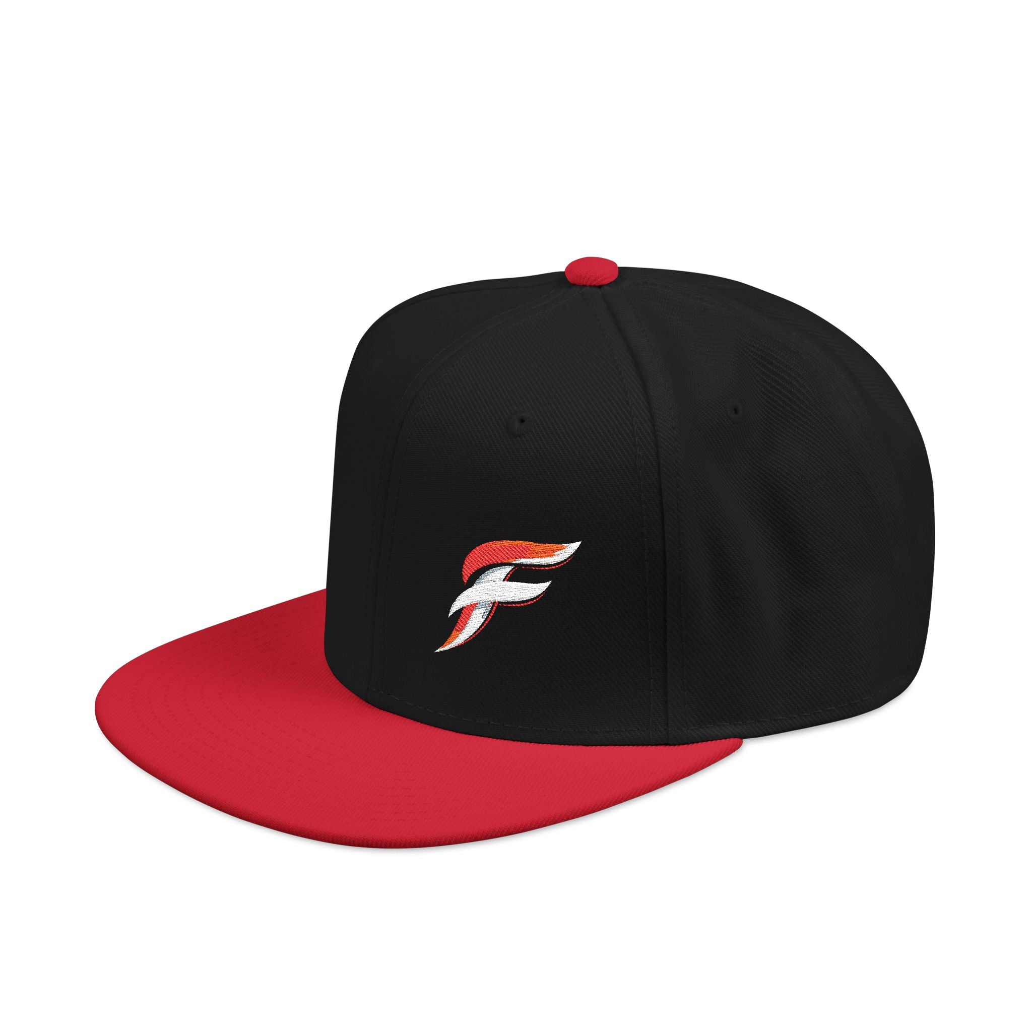 Embroidered 'F' Snapback Hat Lightweight Flat-Brim Cap
