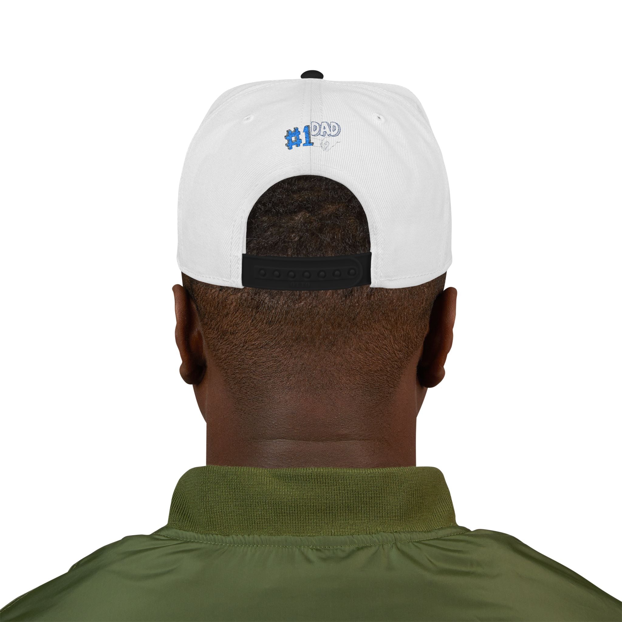 #1 Dad Embroidered Snapback Hat — Blue Accent Father’s Day Cap