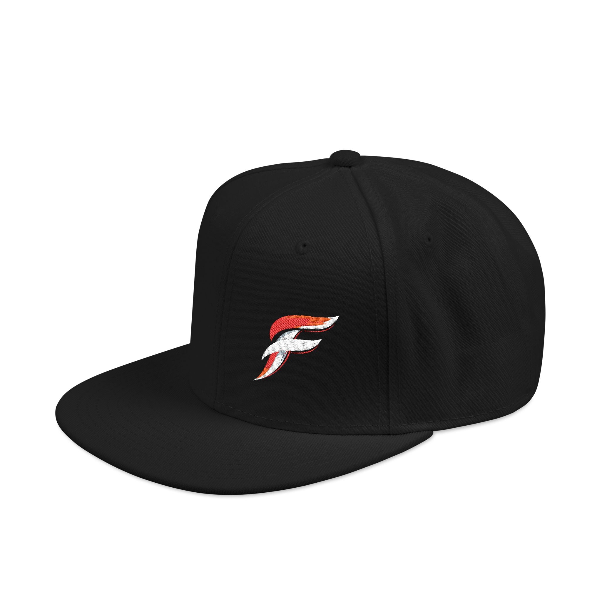 Embroidered 'F' Snapback Hat Lightweight Flat-Brim Cap