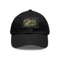 Fishing Leather Patch Dad Hat – Vintage Camo Bass Design
