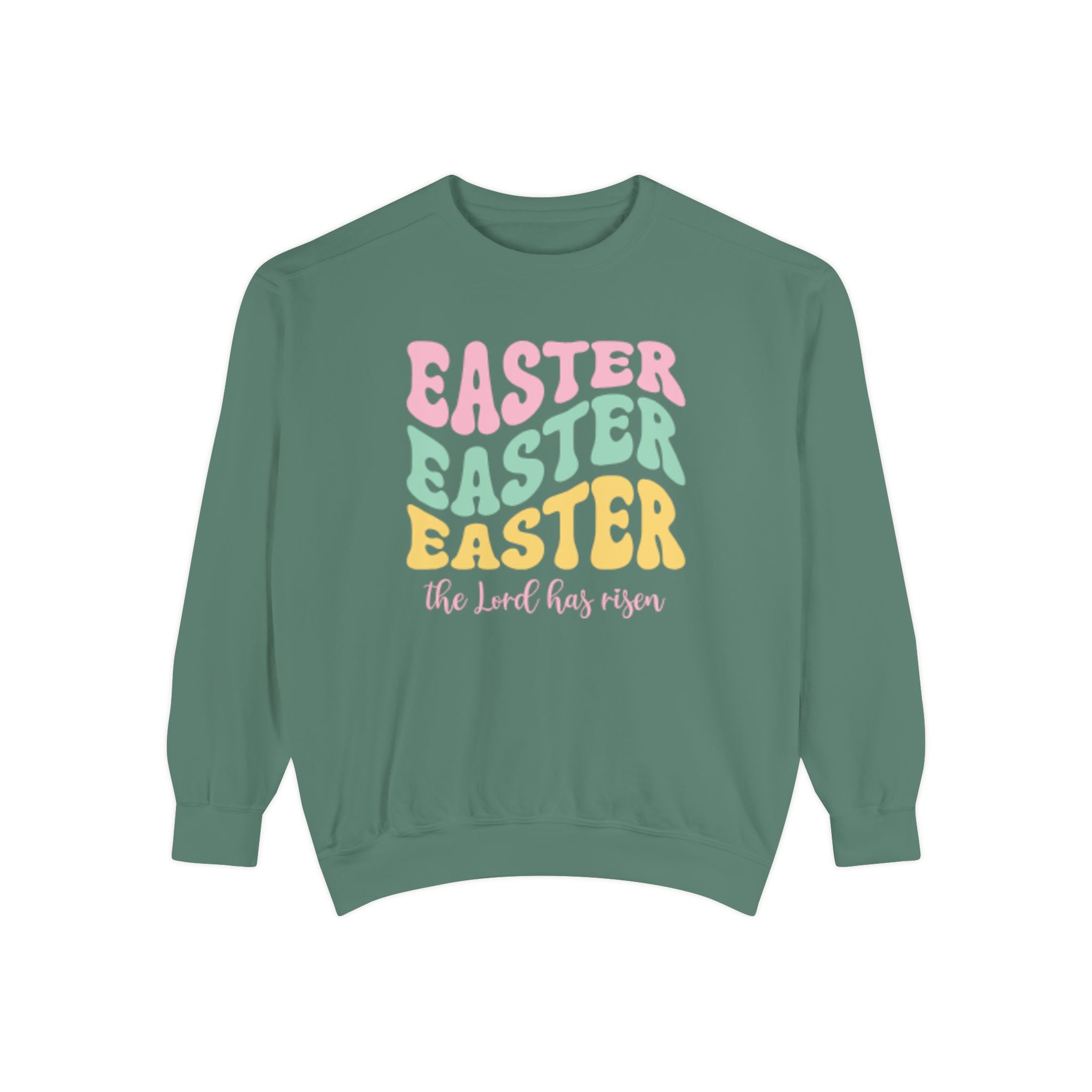 Easter Retro Graphic Sweatshirt — "Easter Easter Easter" Pastel Holiday Pullover