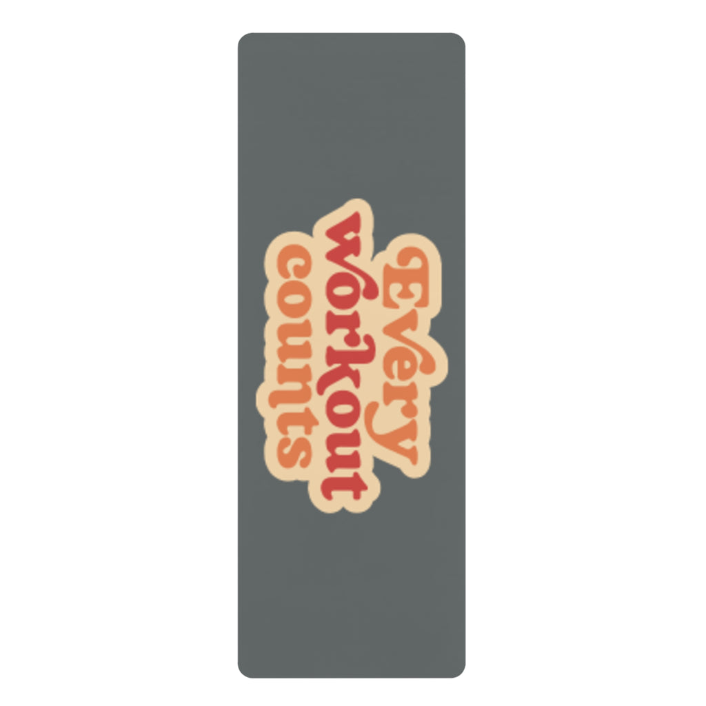 Rubber Yoga Mat — 'Every Workout Counts' Motivational Exercise Mat