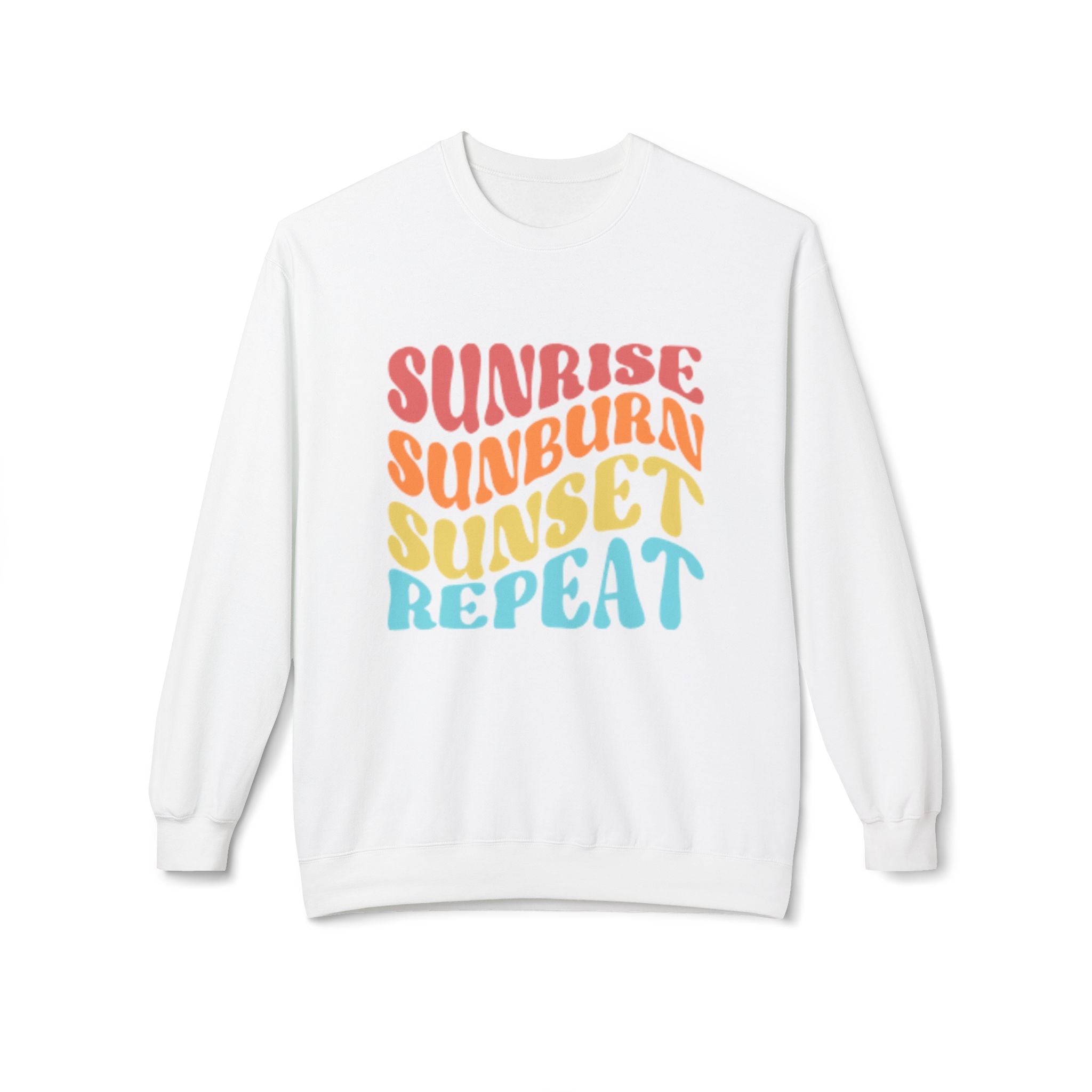 Sunrise Sunburn Sunset Repeat Sweatshirt — Retro Beach Vibes Crewneck