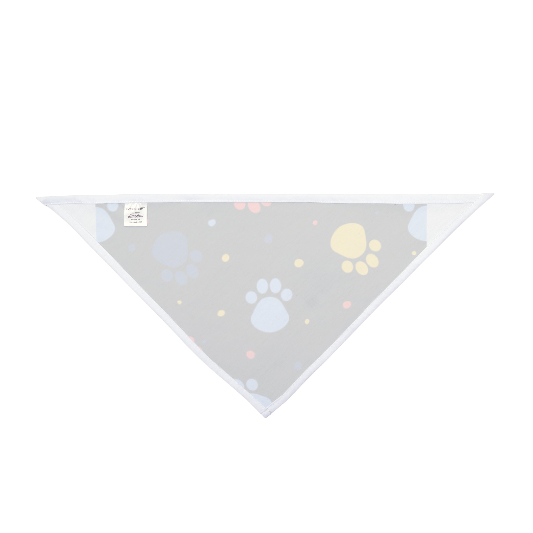 Paw Print Pet Bandana — Colorful Polka Dot Paws on Black