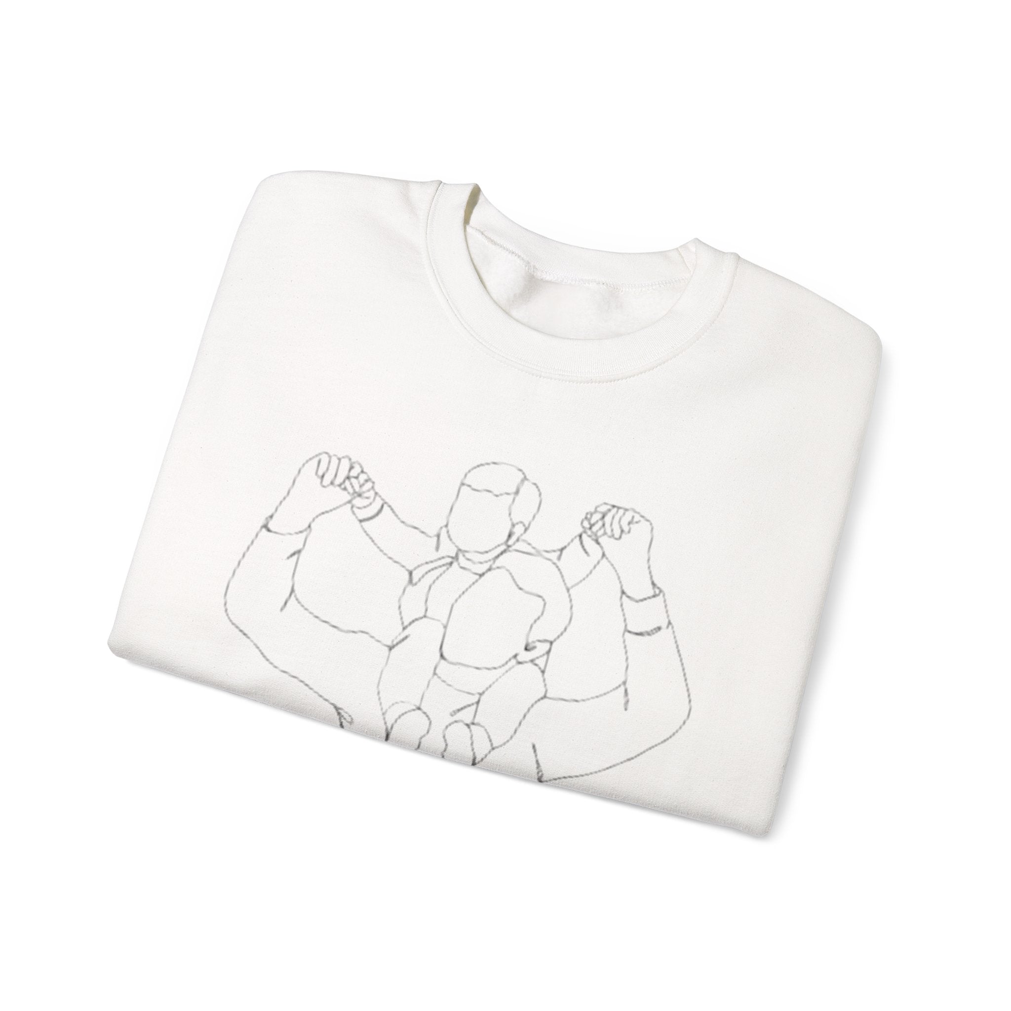 Minimal Line Art Crewneck Sweatshirt — Couple Holding Hands Sketch