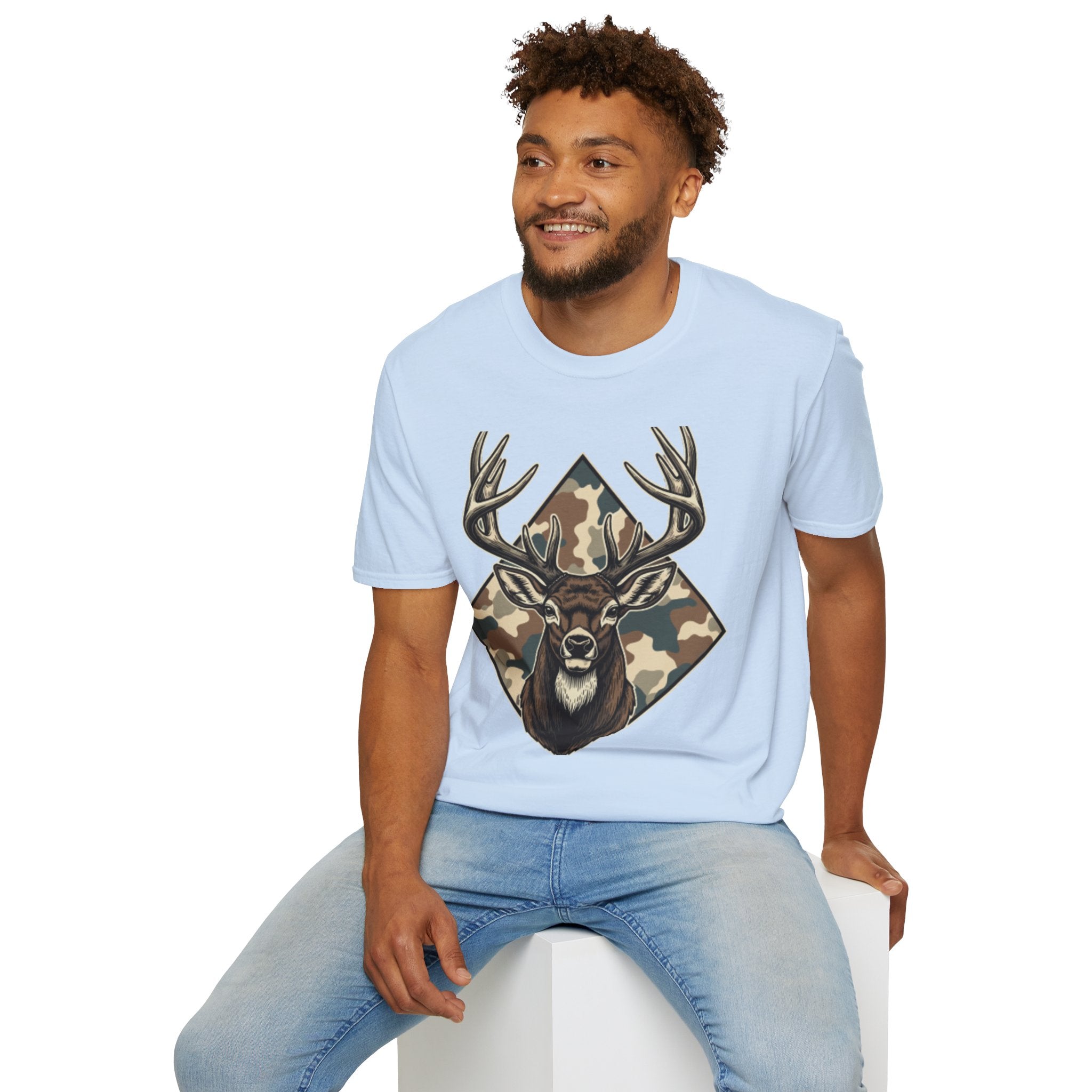 Camo Deer Buck T-Shirt – Graphic Hunting Tee