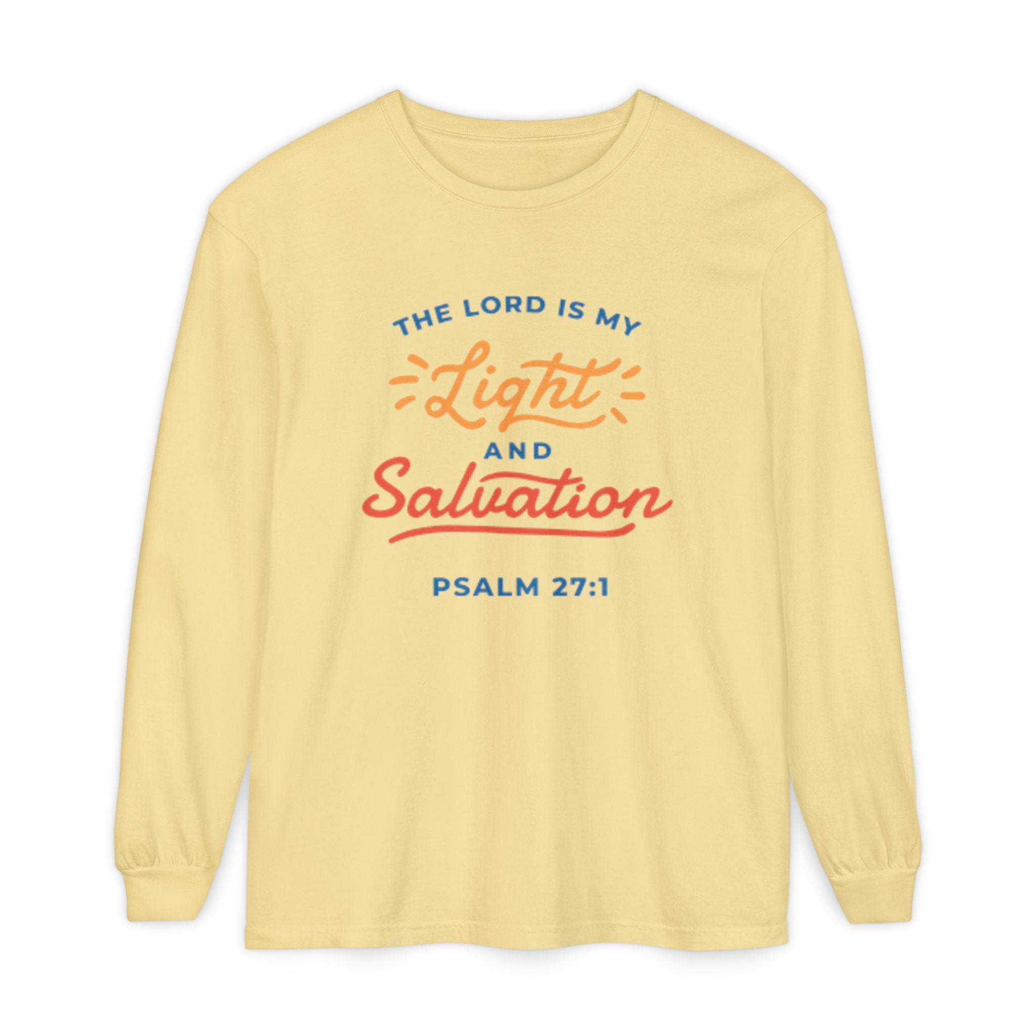 Psalm 27:1 'The Lord Is My Light and Salvation' Long Sleeve Tee