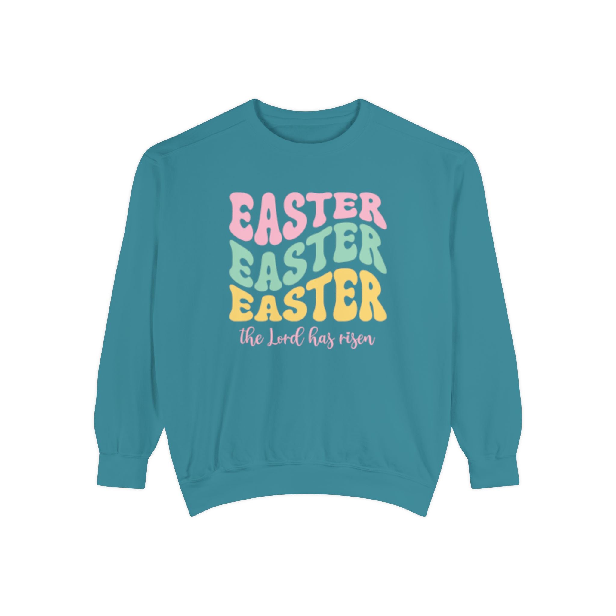 Easter Retro Graphic Sweatshirt — "Easter Easter Easter" Pastel Holiday Pullover