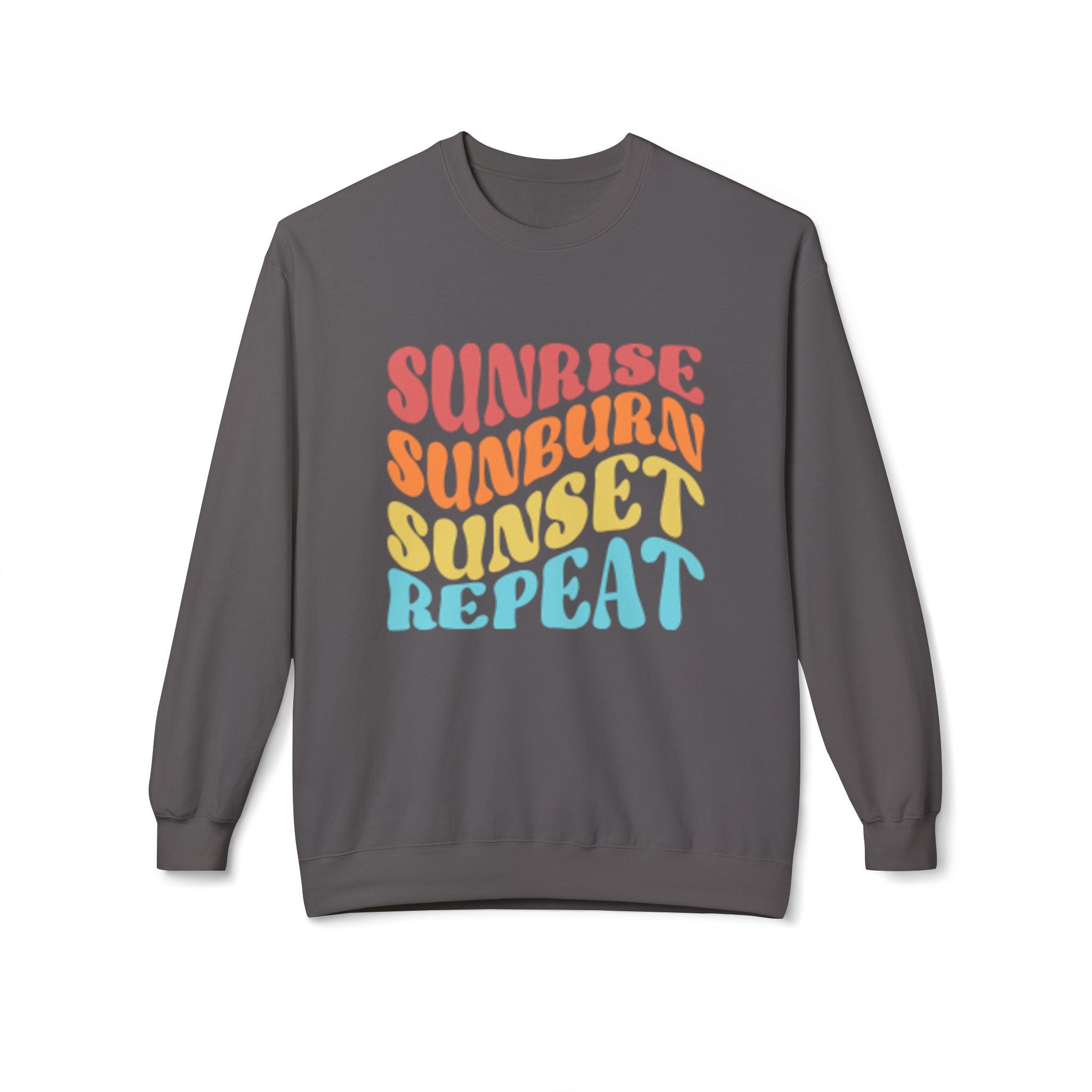 Sunrise Sunburn Sunset Repeat Sweatshirt — Retro Beach Vibes Crewneck