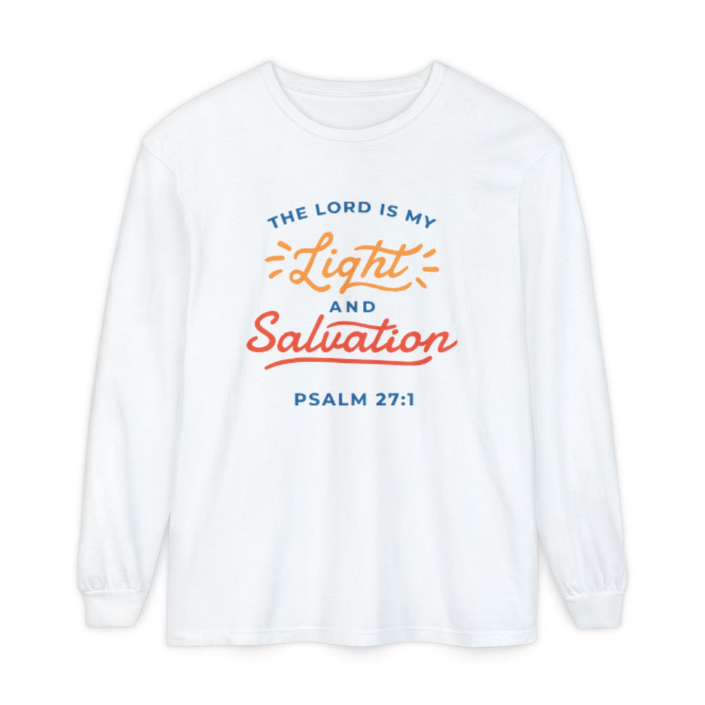 Psalm 27:1 'The Lord Is My Light and Salvation' Long Sleeve Tee