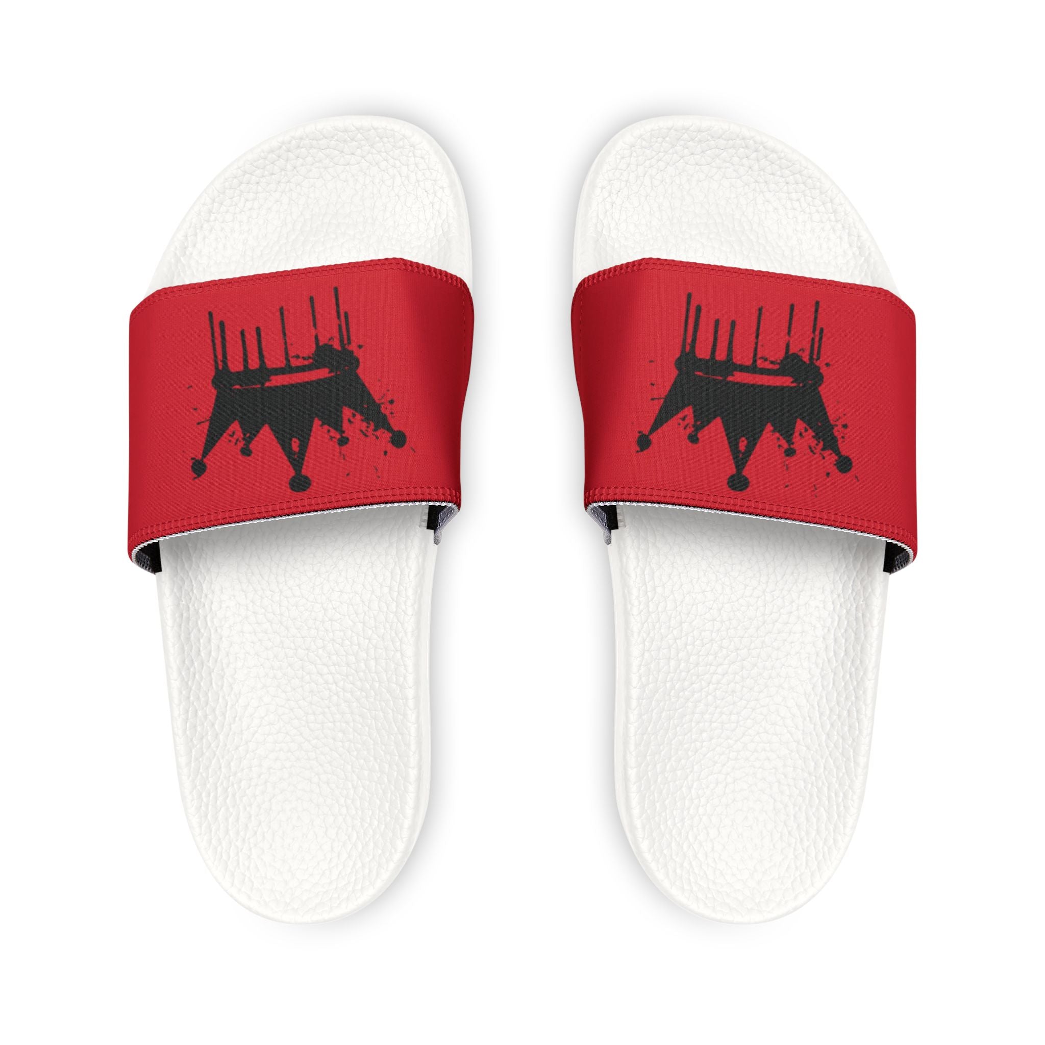 Men's Red Crown Slide Sandals — Removable Strap Casual Pool & Lounge Slides