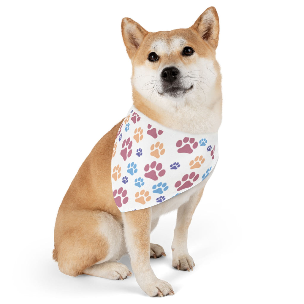 Paw Print Pet Bandana Collar – Colorful Paw Pattern Dog & Cat Accessory