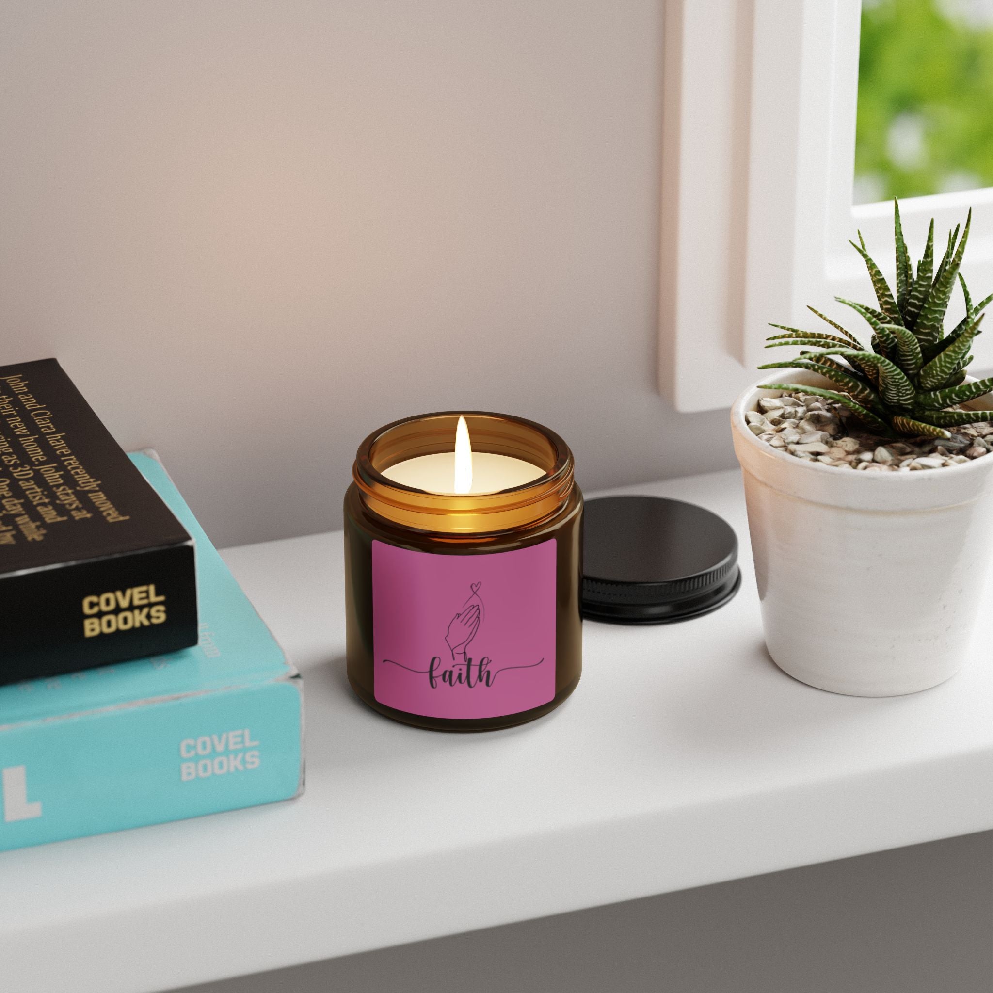 Faith Soy Candle — Amber Jar Scented Candle (Multi-Size)