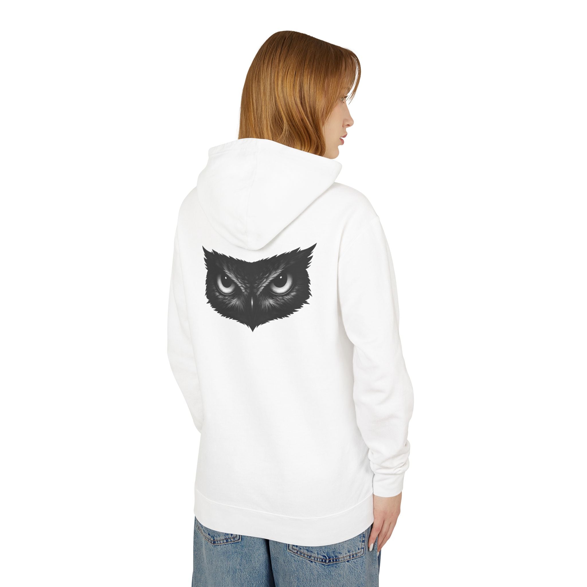 Owl Gaze Hoodie "FLAUNT" Lightweight Hooded Sweatshirt