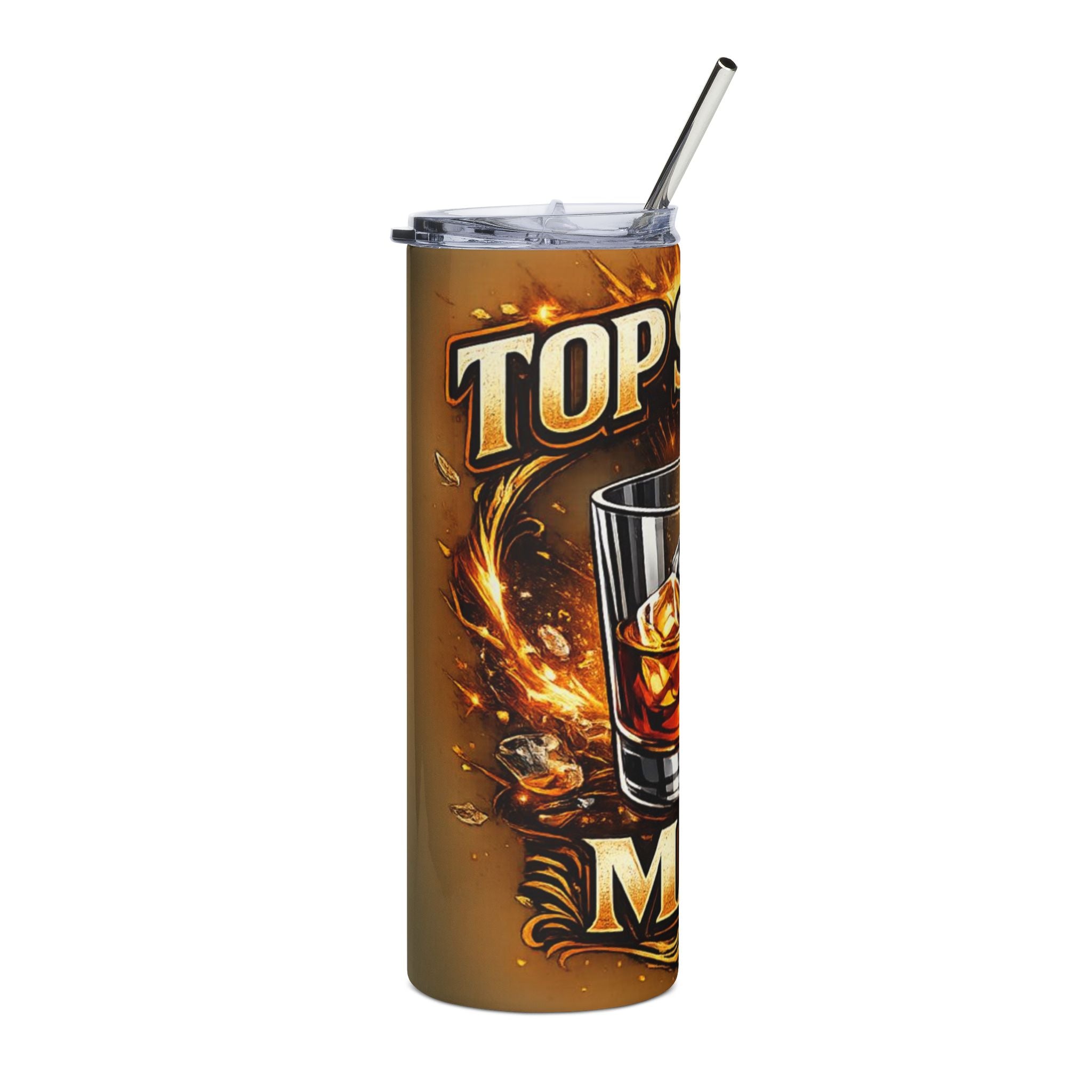 Tumbler — "Top Shelf Man" Whiskey Glass Stainless Steel 20oz Travel Cup