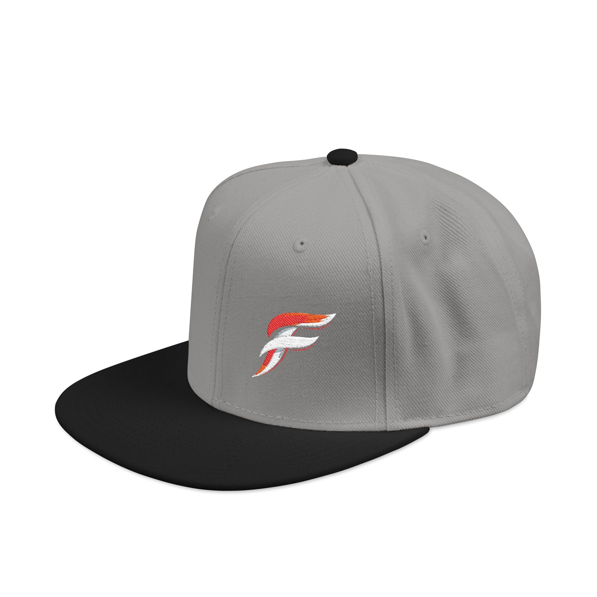 Embroidered 'F' Snapback Hat Lightweight Flat-Brim Cap
