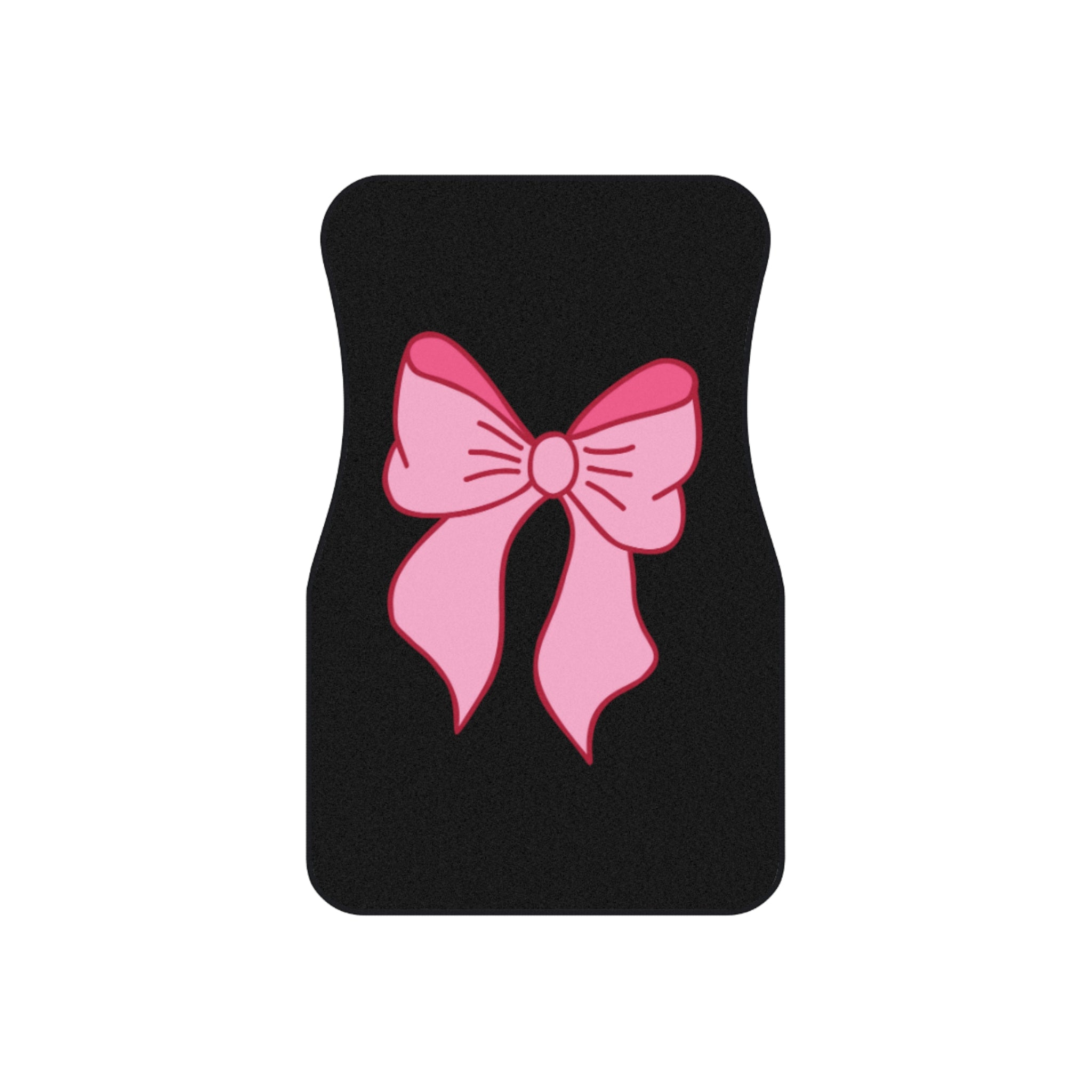 Pink Bow Car Mats — Decorative Front Floor Mats for Cute, Feminine Car Interiors