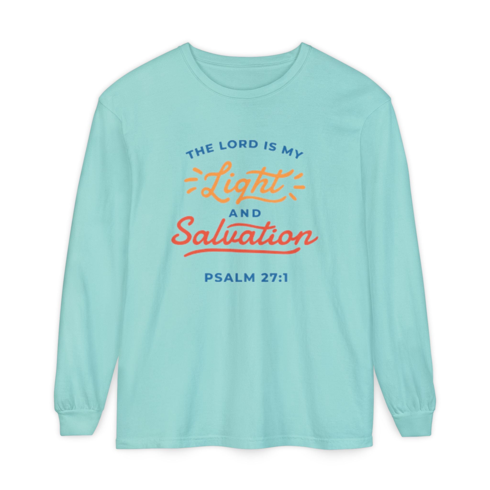 Psalm 27:1 'The Lord Is My Light and Salvation' Long Sleeve Tee