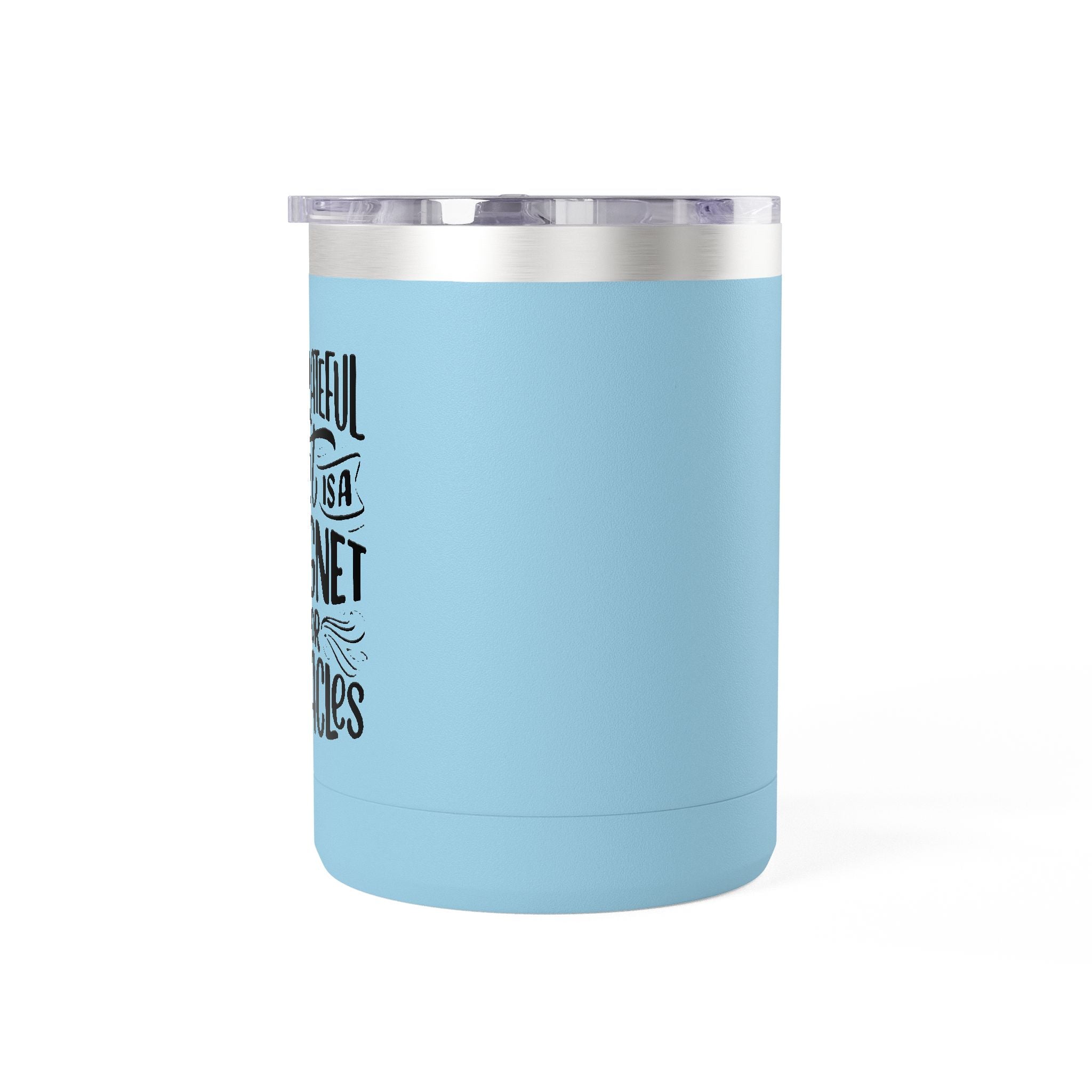 15oz Insulated Coffee Tumbler Mug — White Travel Cup with Handle