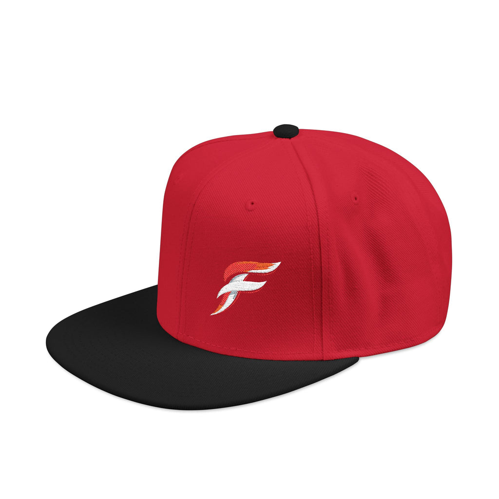 Embroidered 'F' Snapback Hat Lightweight Flat-Brim Cap
